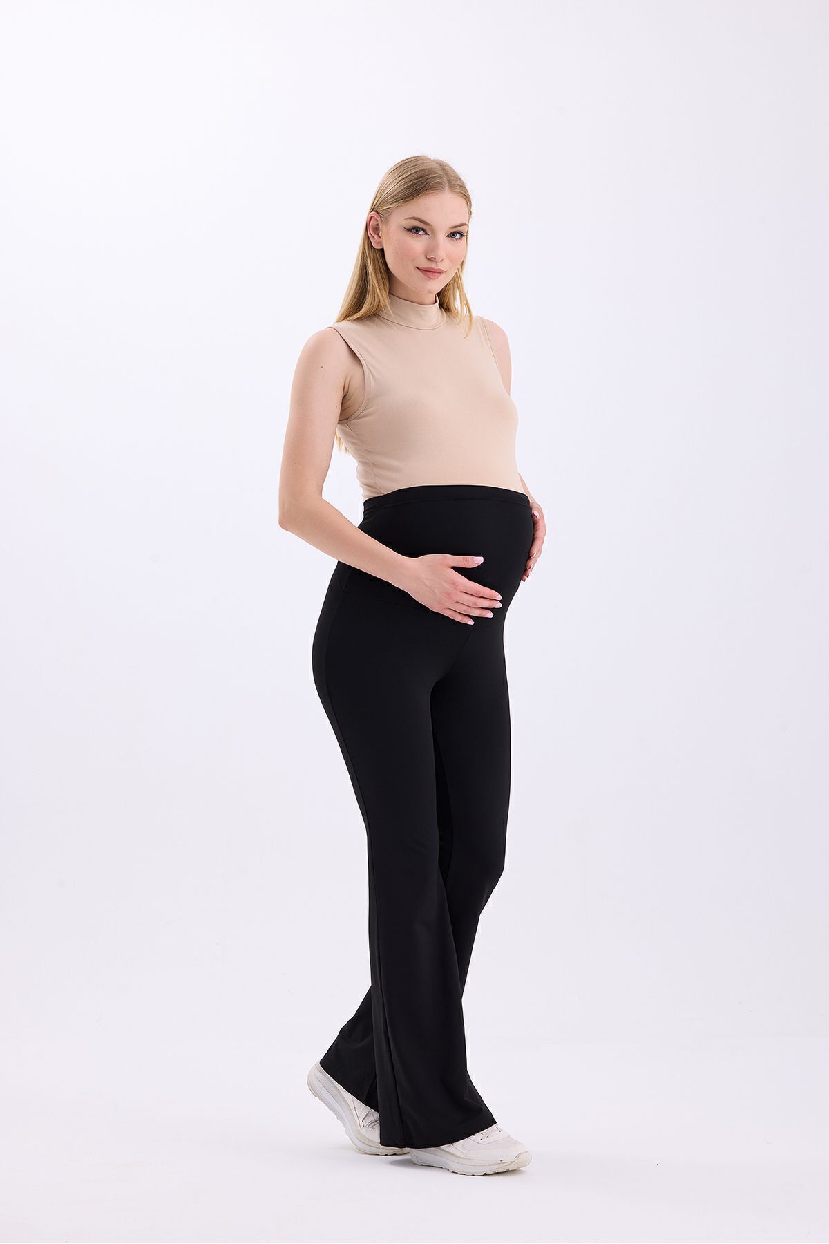 bodin Ispanyol Paça Ayarlanabilir Bel Esnek Toparlayıcı Hamile Tayt fotoğrafı 4 (önizleme)