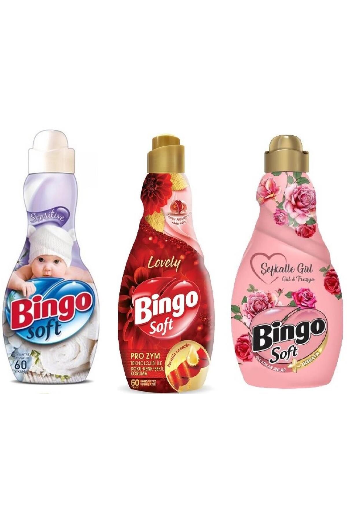 Bingo 3 Lü Karma Bingo Soft Konsantre Çamaşır Yumuşatıcısı (Sensitive_Lovely_Şefkatle Gül)