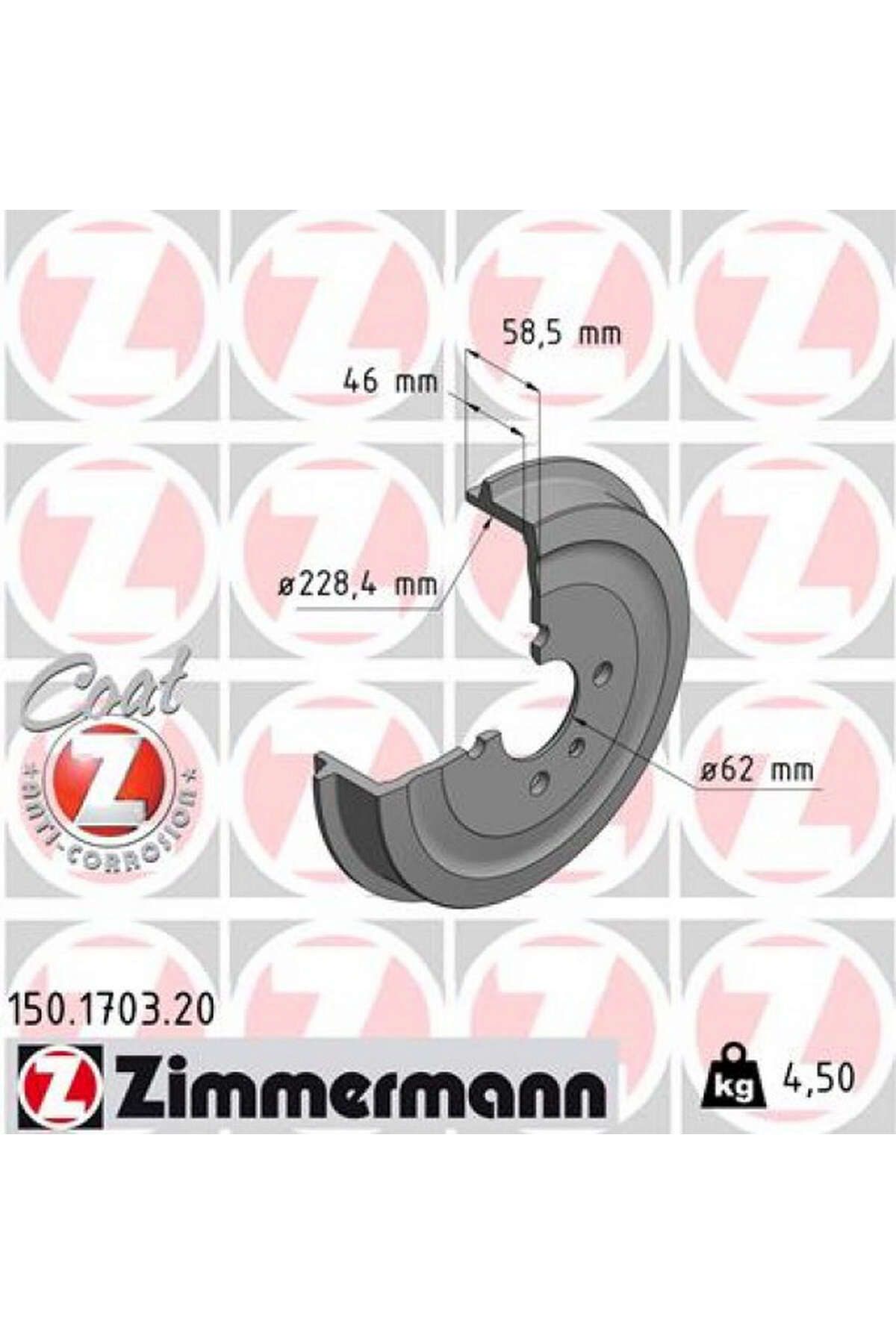 Zimmermann FREN KAMPANASI ARKA BMW E30 550134