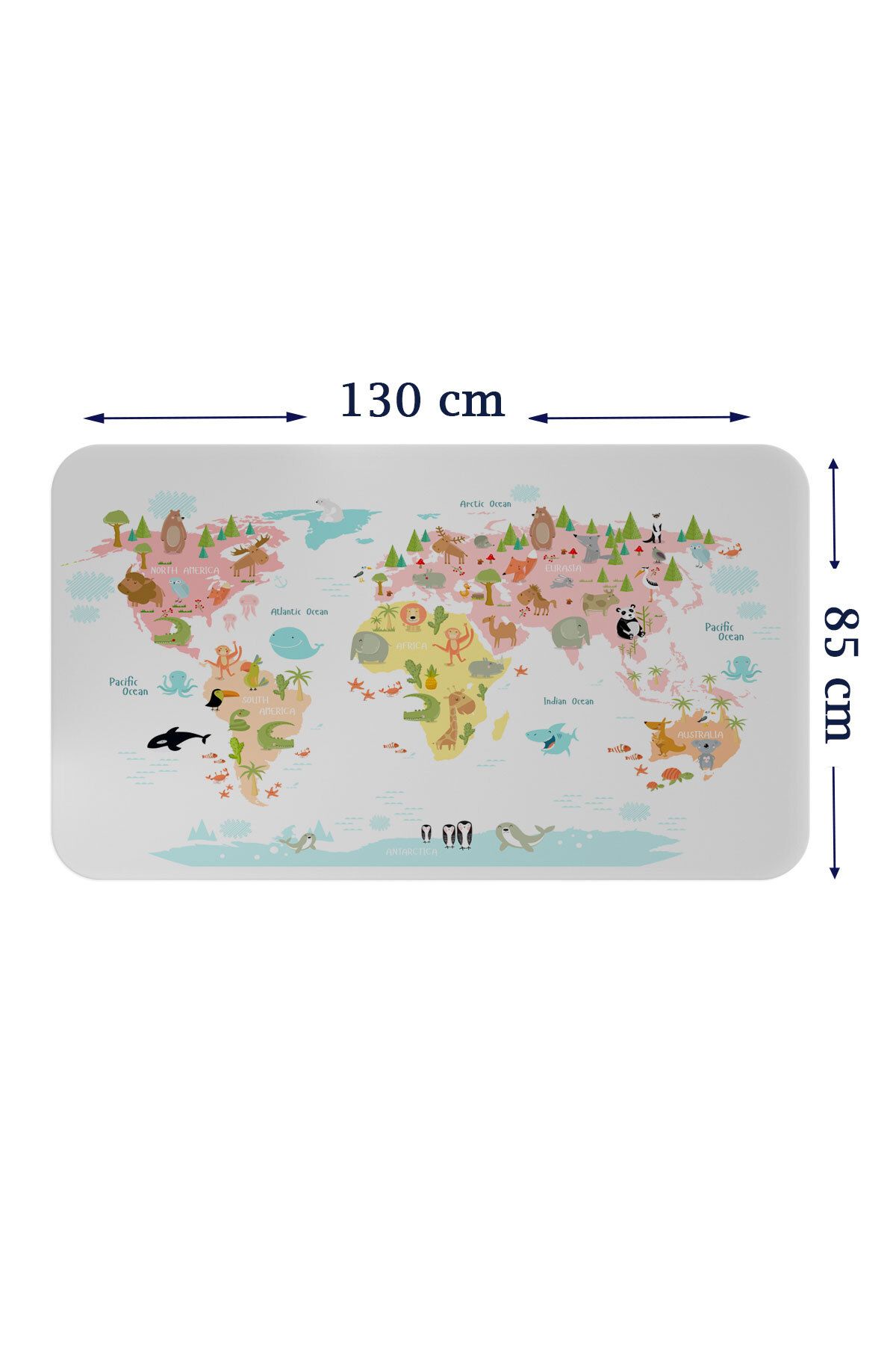 bluvex Eğitici Dünya Haritası Dünya Atlası Çocuk ve Bebek Kız Çocuğu Odası Duvar Sticker-85x130-3777