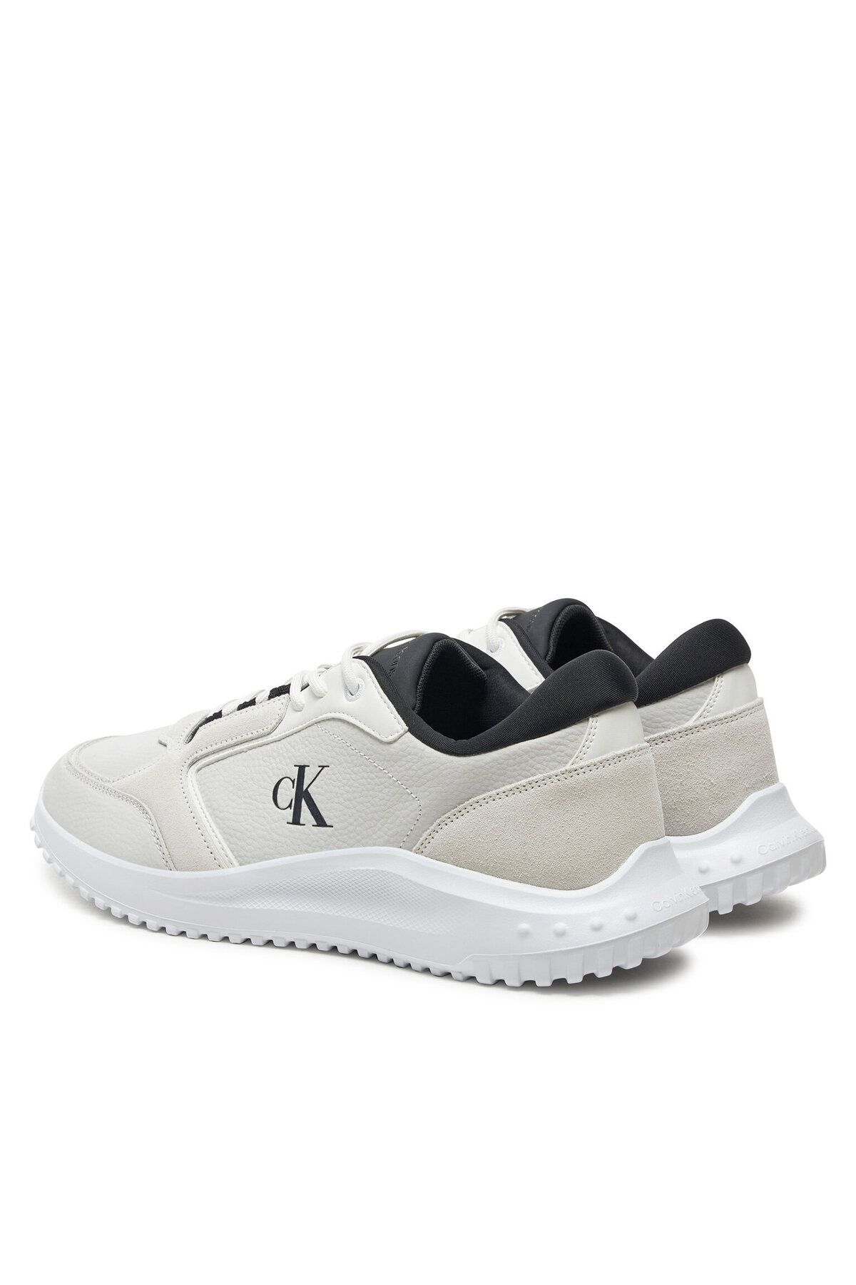 Calvin Klein-Men's High Comfortable Sole Leather White Sneakers Ym0Ym01145-0Lf 3