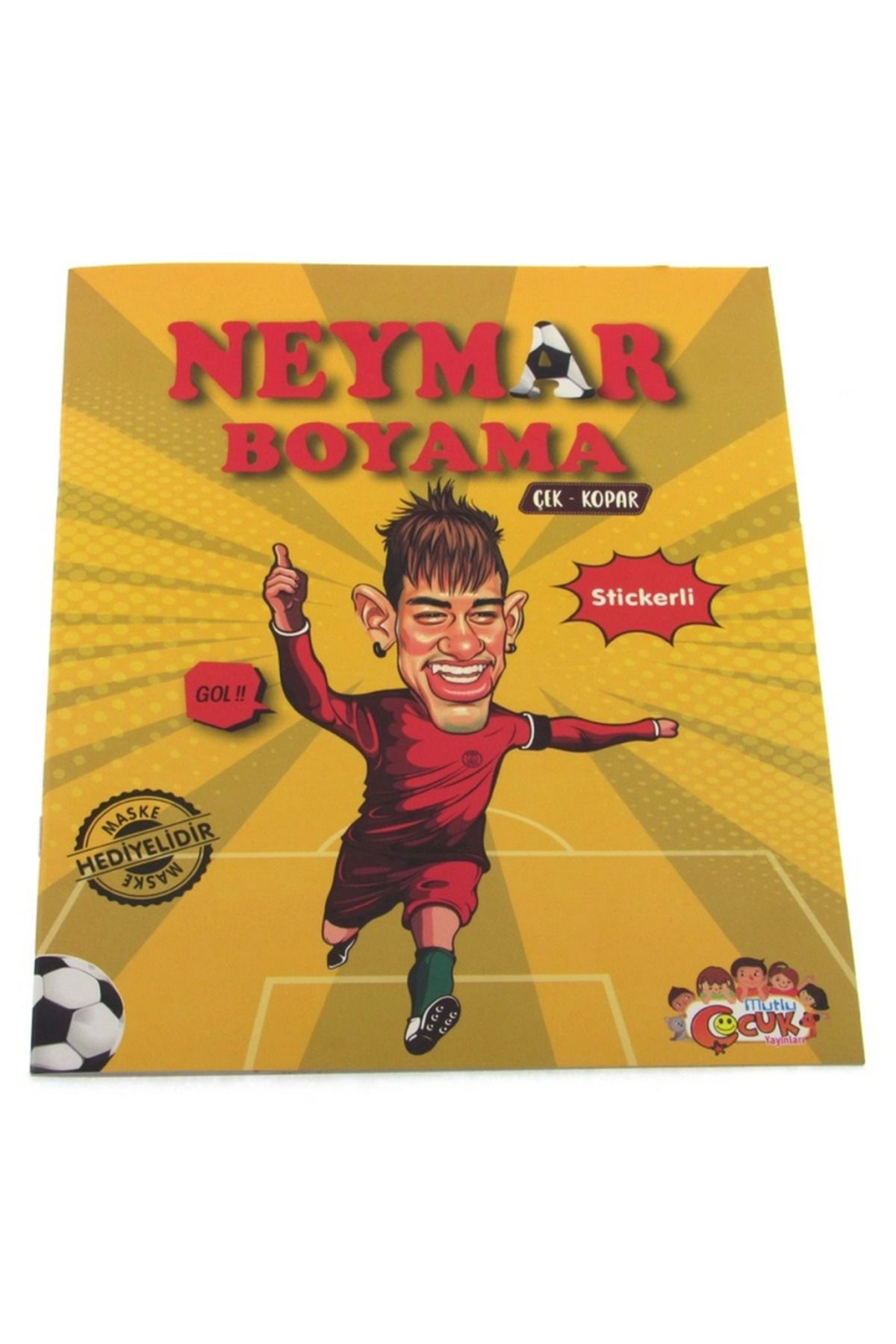 NEZADE STORE Neymar Çıkartmalı Maskeli Boyama Kitabı