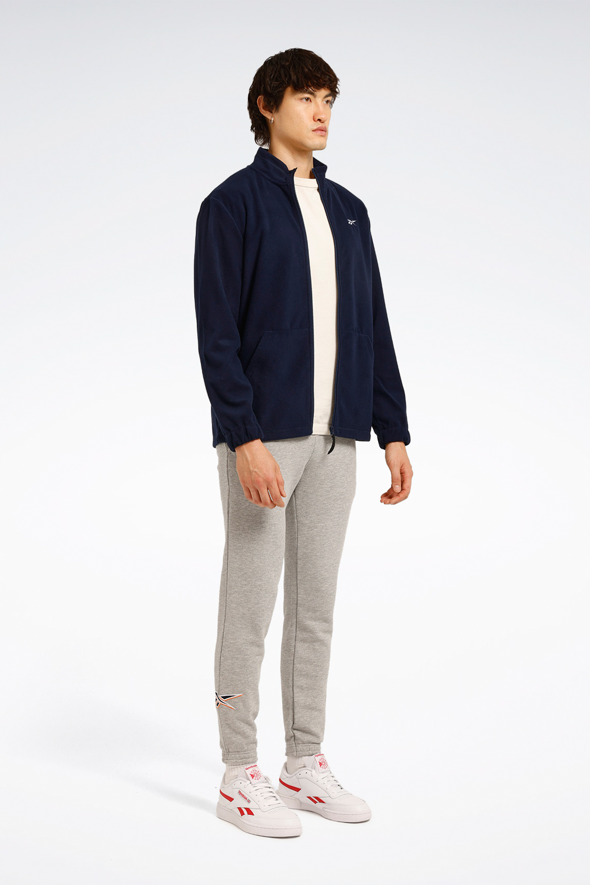 Reebok ID -F FLEECE FZ Lacivert Erkek Polar görsel 4