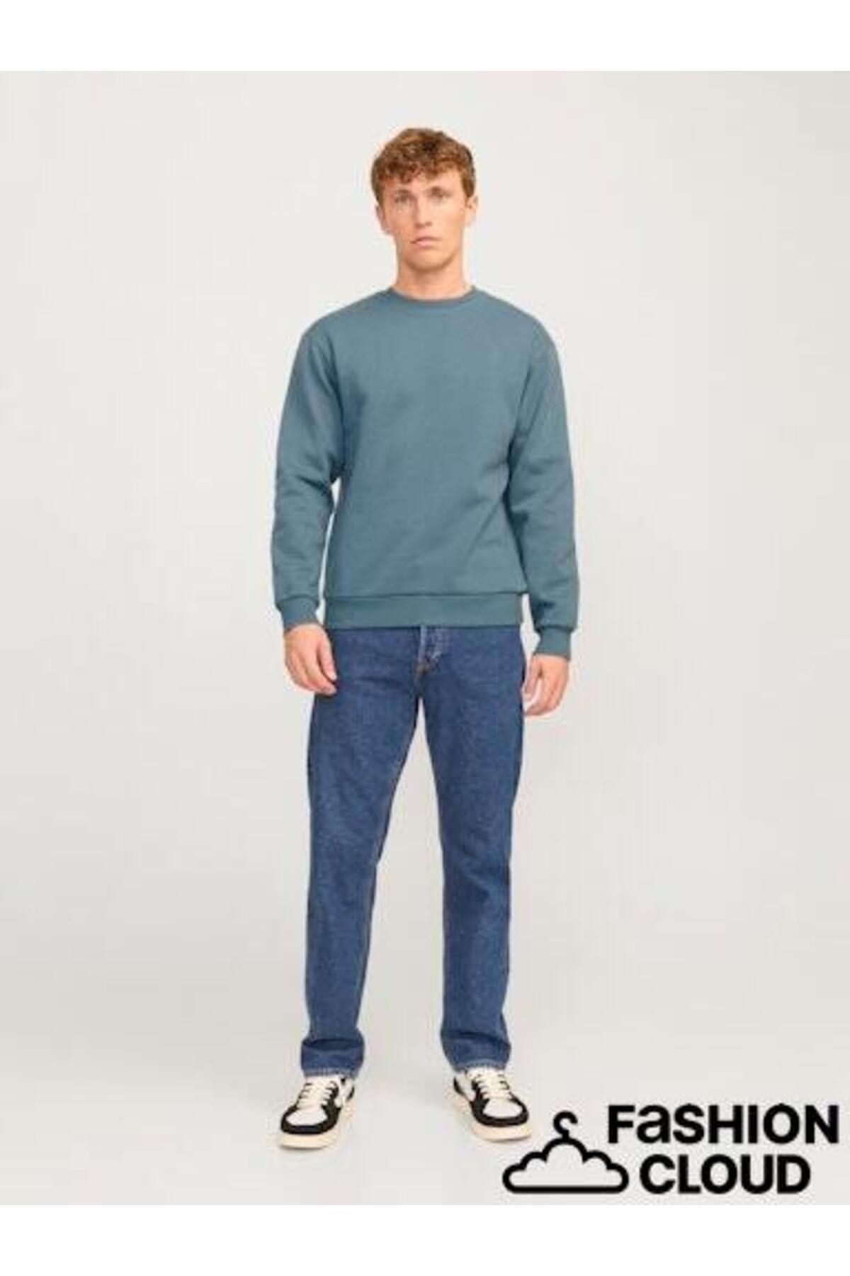 Jack & Jones-2 Thread Unprinted Crew Neck Men's Sweatshirt 5