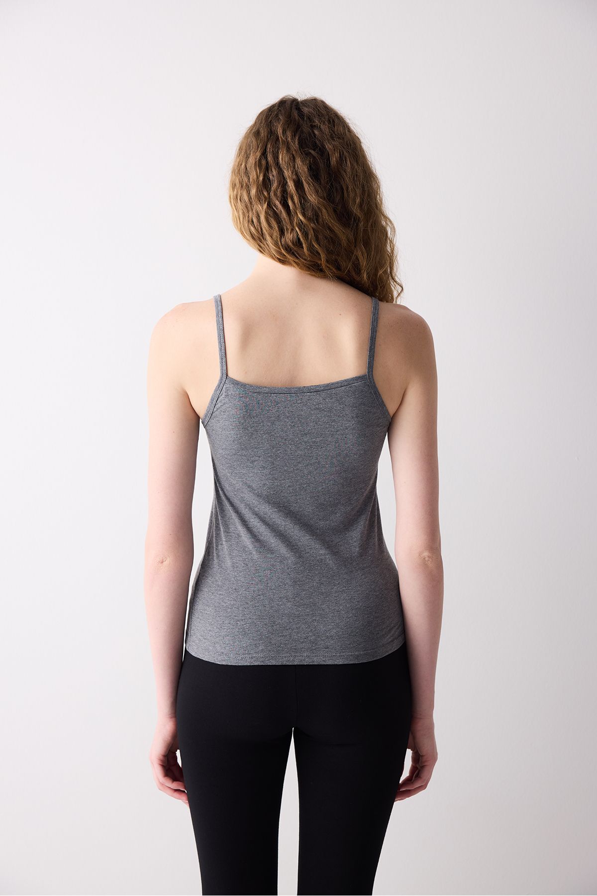 Penti-Gray Basic Tank Top with Cotton Straps 5