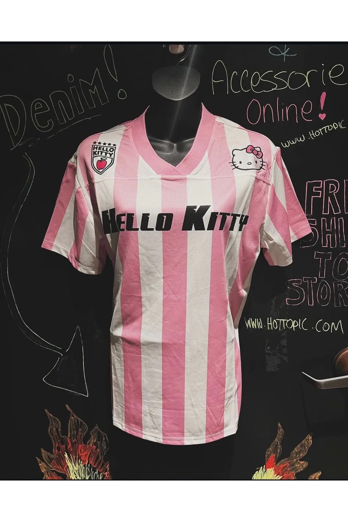 1blood Pembe Kitty Dragon Jersey V Yaka Forma