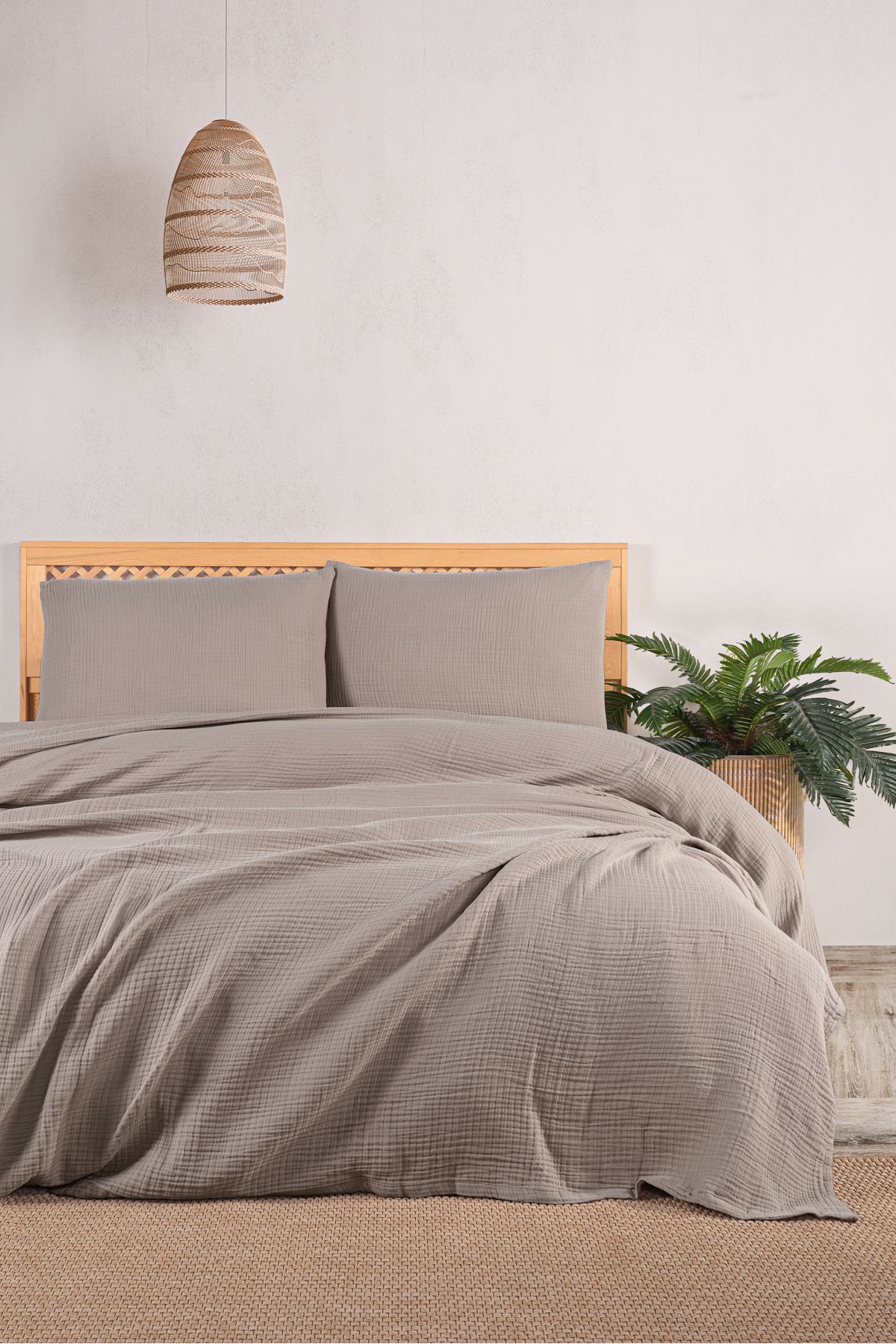 MYLASA HOME Set Cuvertură De Pat De O Persoană Din Muselină 180 - One Size