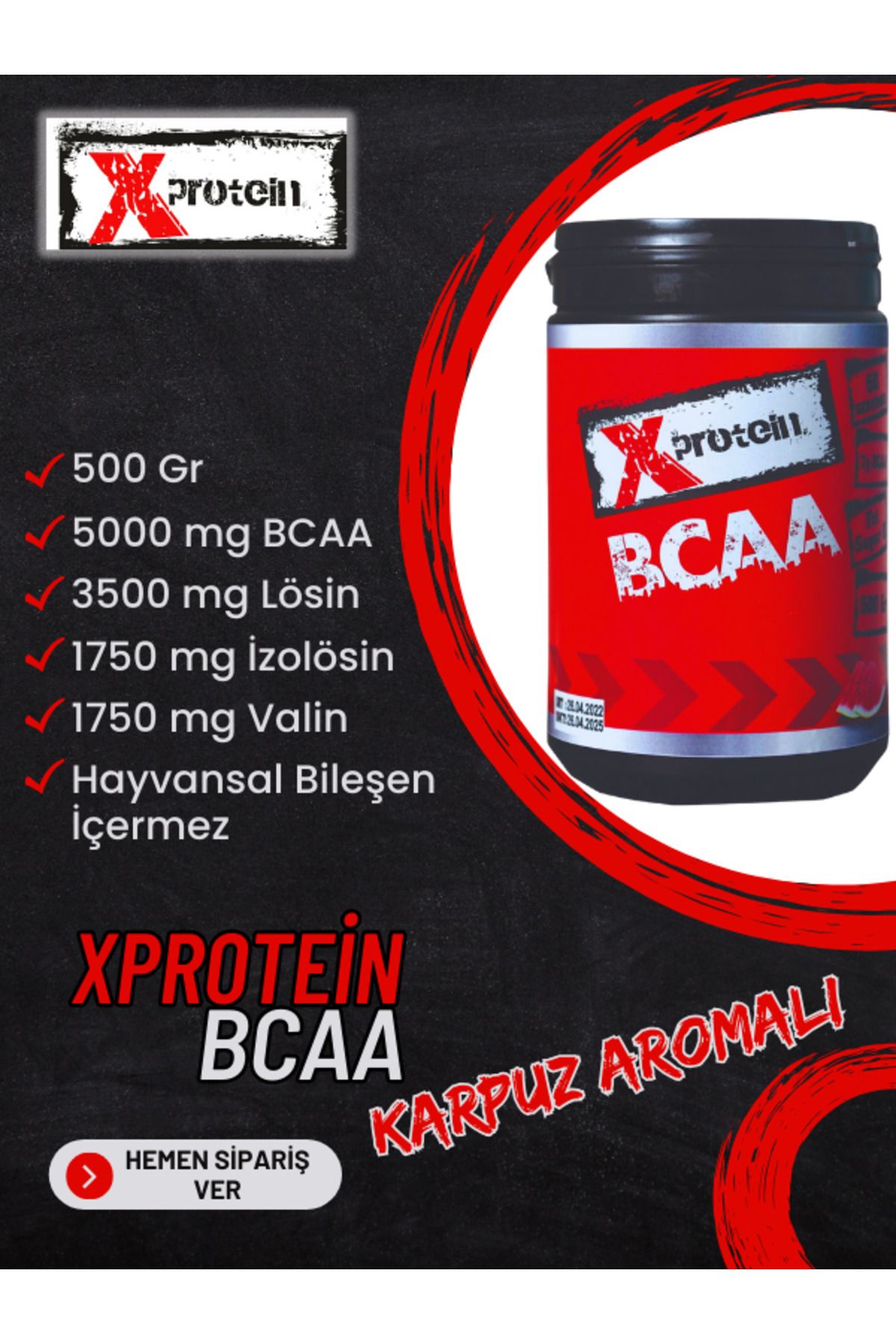 XPROTEİN Xprotein BCAA 500 Gr Karpuz Aromalı