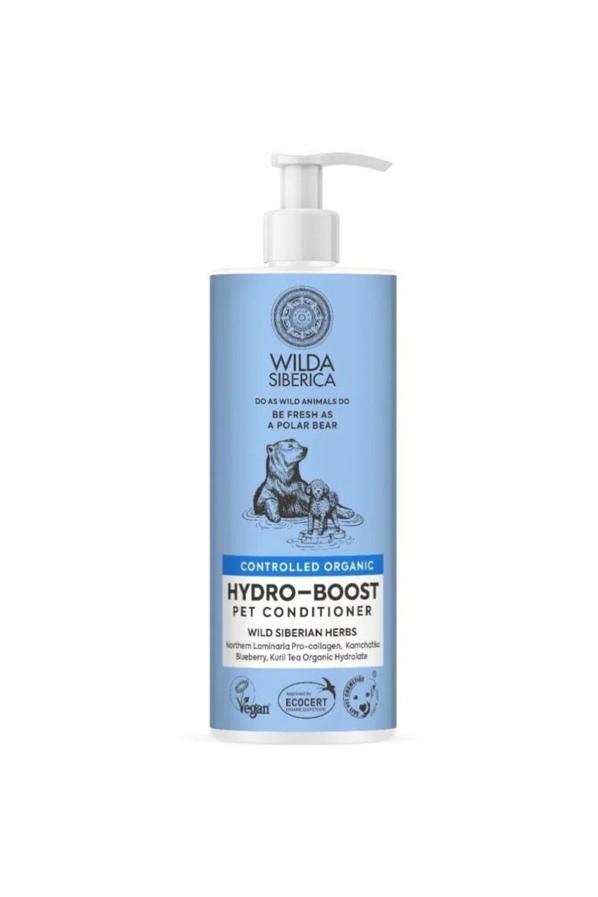 WILDA SIBERICA Kontrollü Organik Doğal ve Vegan Hydro-Boost Evcil Hayvan Kremi, 400 ml