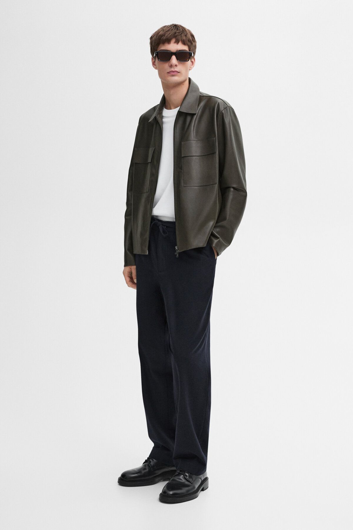 کت چرم ناپا کوتاه Massimo Dutti