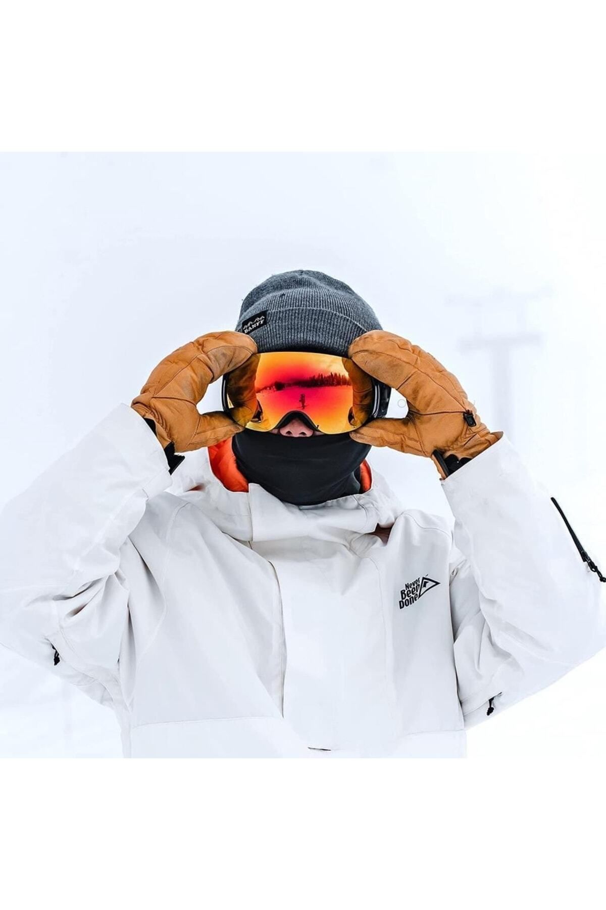easy idea-Uv400 Protected Anti-fog Double Layer Orange Lens Snowboard Ski Goggles 2