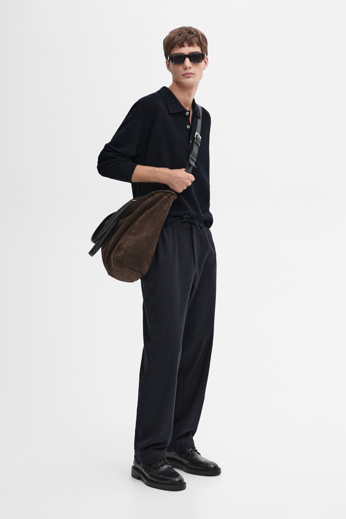 پلیور یقه چوگان بافتنی آجدار Massimo Dutti