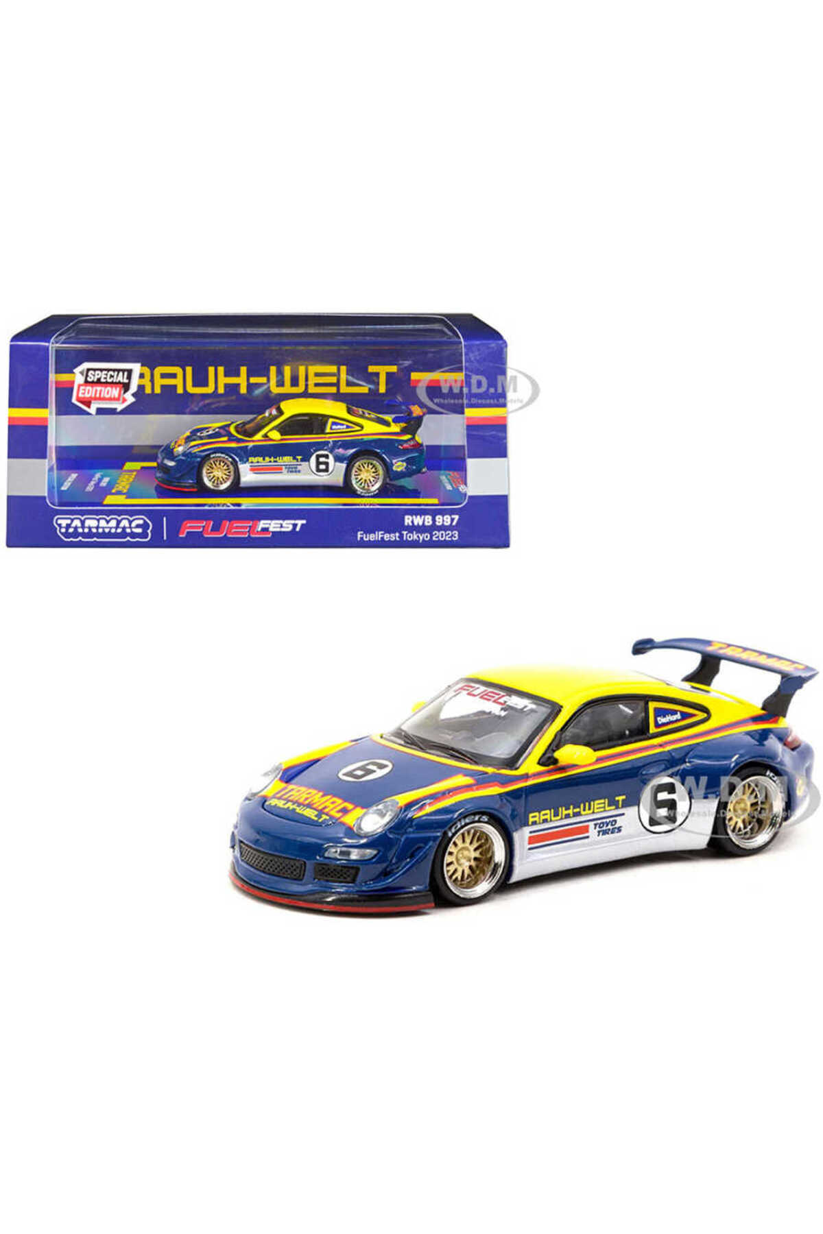 Voiture Miniature Porsche 911 RWB 997 Abu Dhabi Argent - Échelle 1/64 - Marque Tarmac - Référence T64-057-AB - Neuf