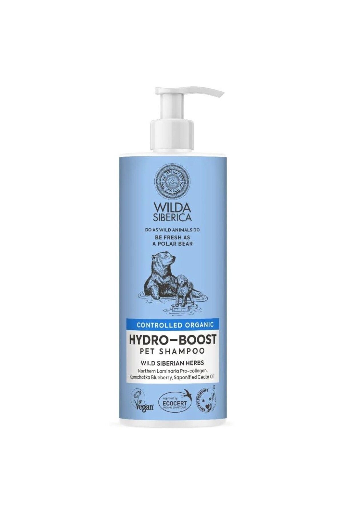 WILDA SIBERICA Kontrollü Organik Doğal ve Vegan Hydro-Boost Evcil Hayvan Şampuanı, 400 ml