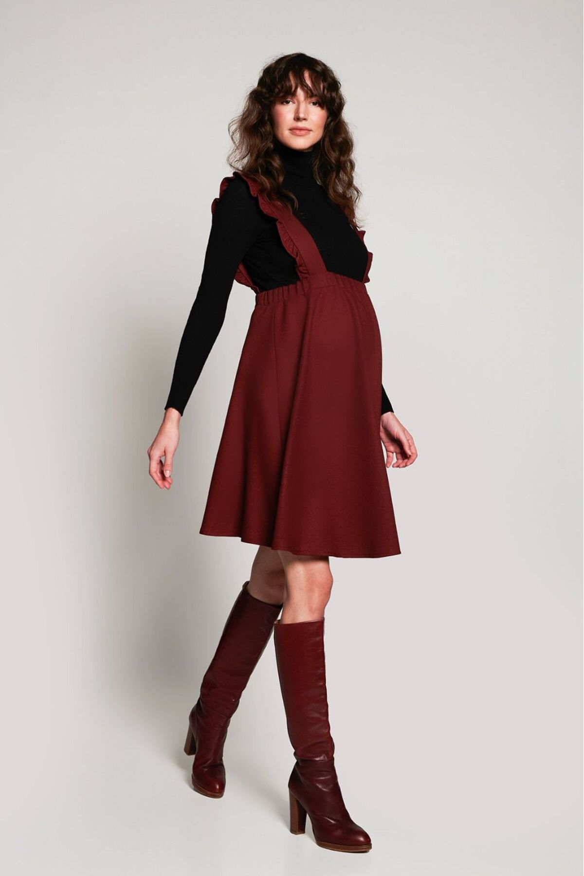 Lyn Mama Scarlett Bordo Hamile Salopet Etek fotoğrafı 4 (önizleme)