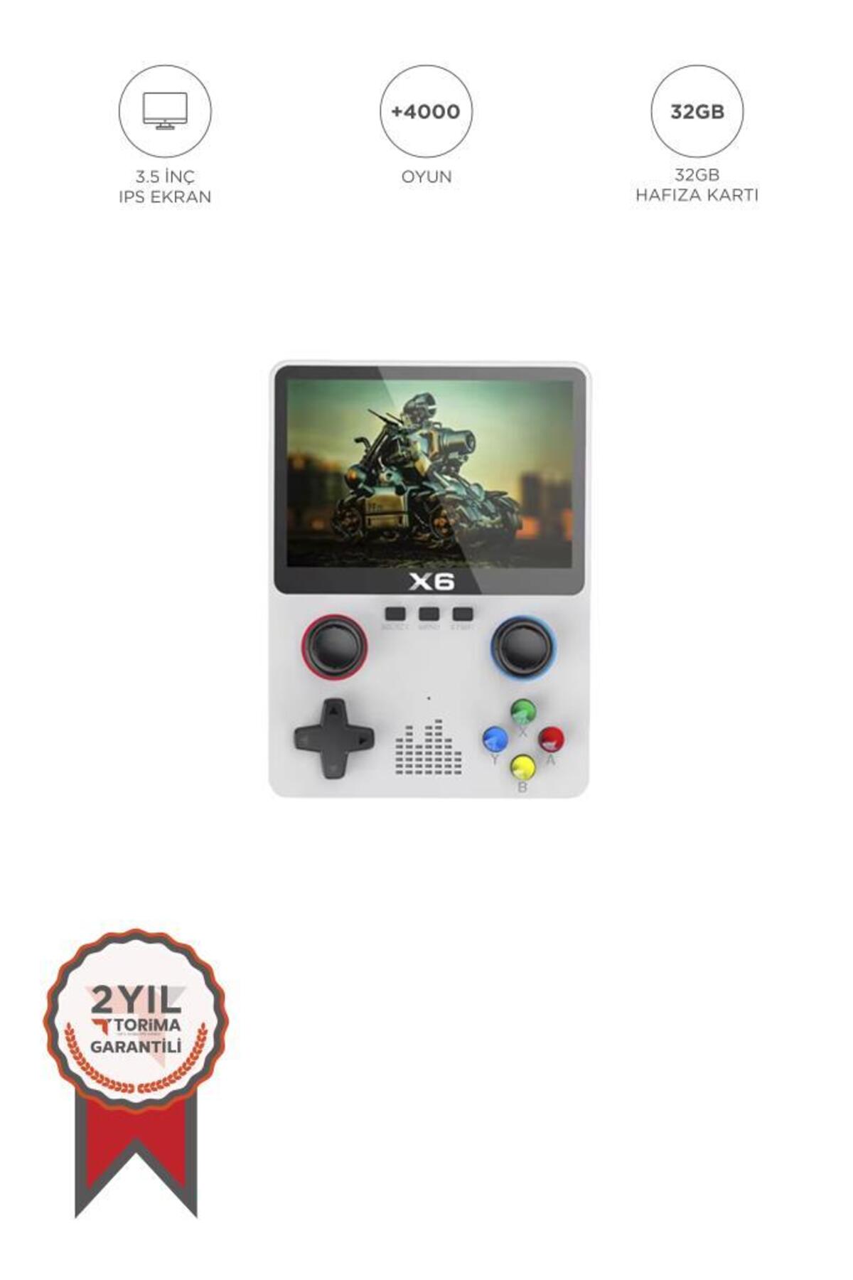 Game Consoles Over 4000 Classic Gaming IPS Display Wireless Arcade Retro Game Console X6 White