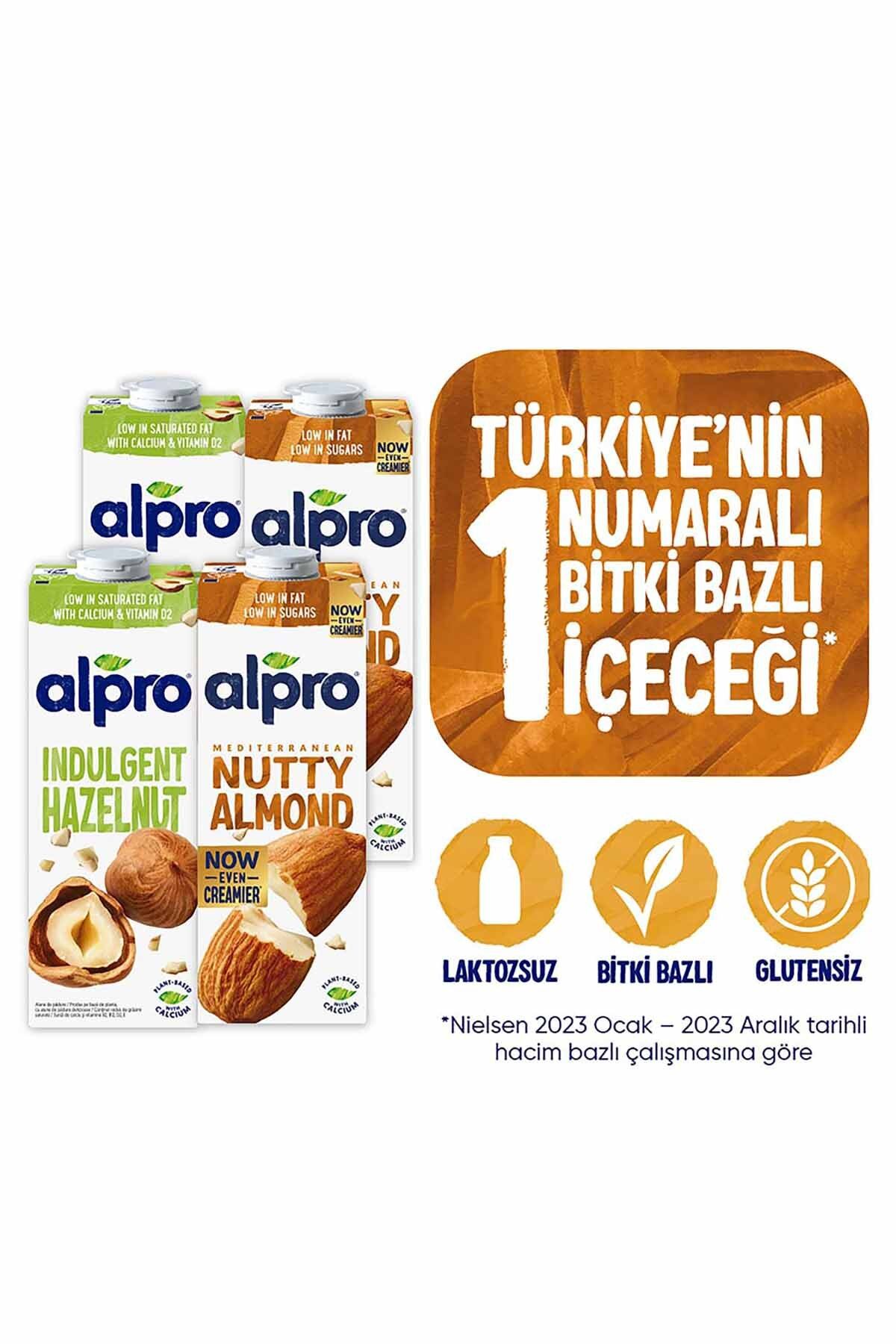 Alpro Fındık & Badem Sütü 4'lü Mix