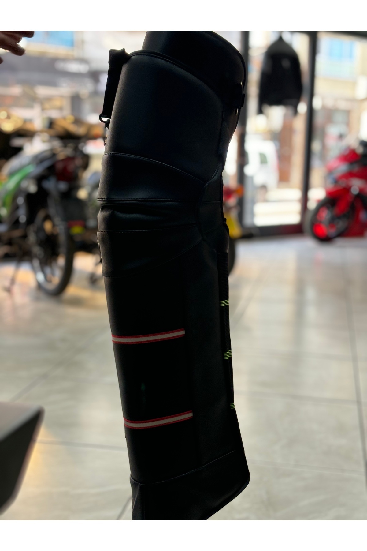 Prosev-Leather Wool Inside Leg Protection Soft Strap (Black) 3