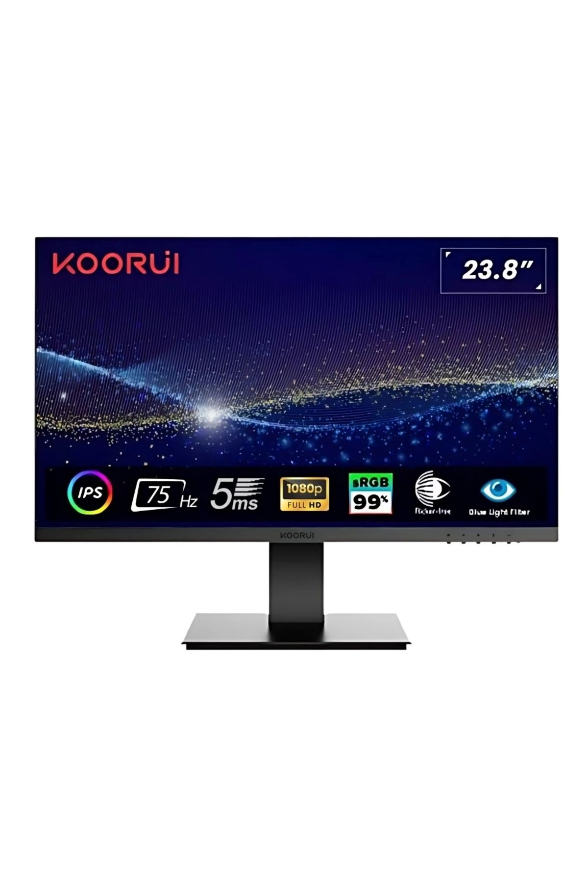 Koorui 23.8" 24n1 Ips 5ms 75hz Hdmı, Vga Vesa 1080p Gaming Siyah Monitör