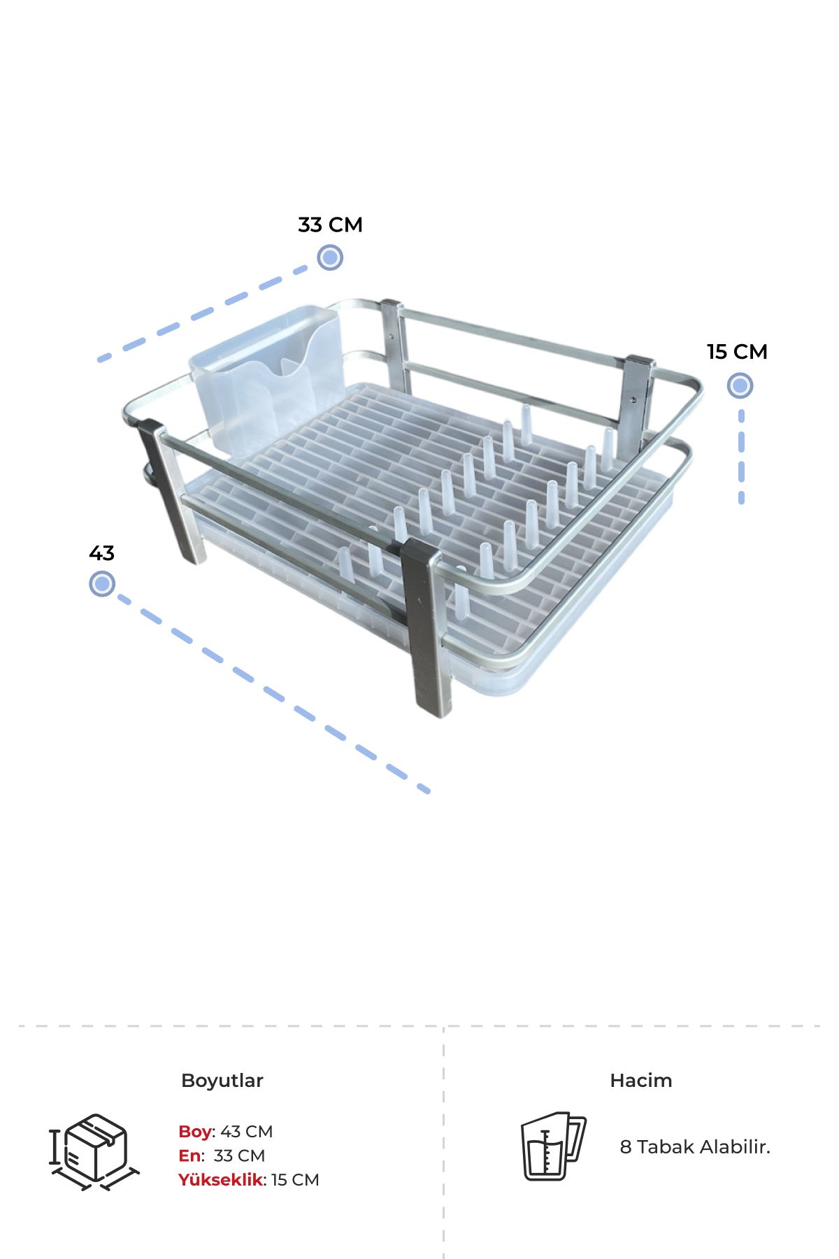 Prima Nova-Blanca Transparent Aluminum Stainless Dish Rack 4