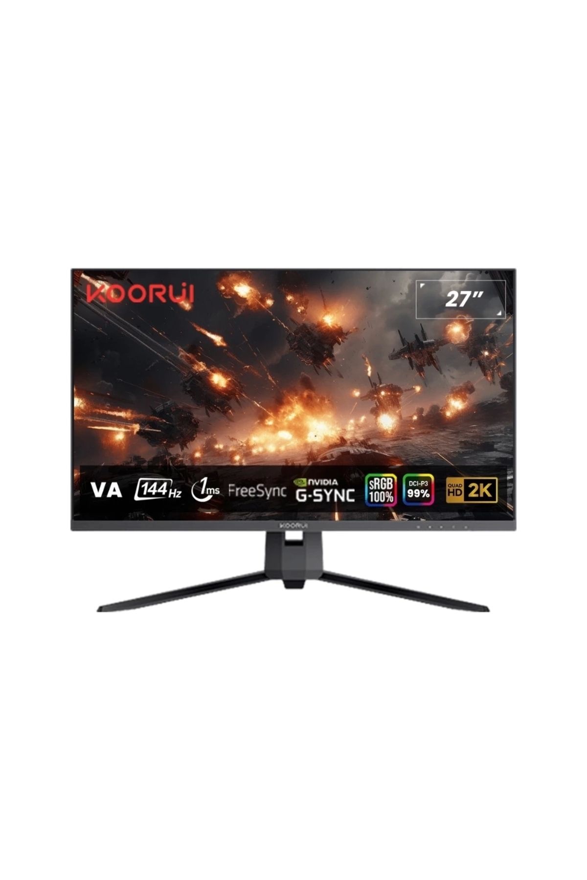 Koorui 27" 27e1qa 1ms 144hz Hdmı, Displayport G-sync, Freesync 2k Gaming Monitör