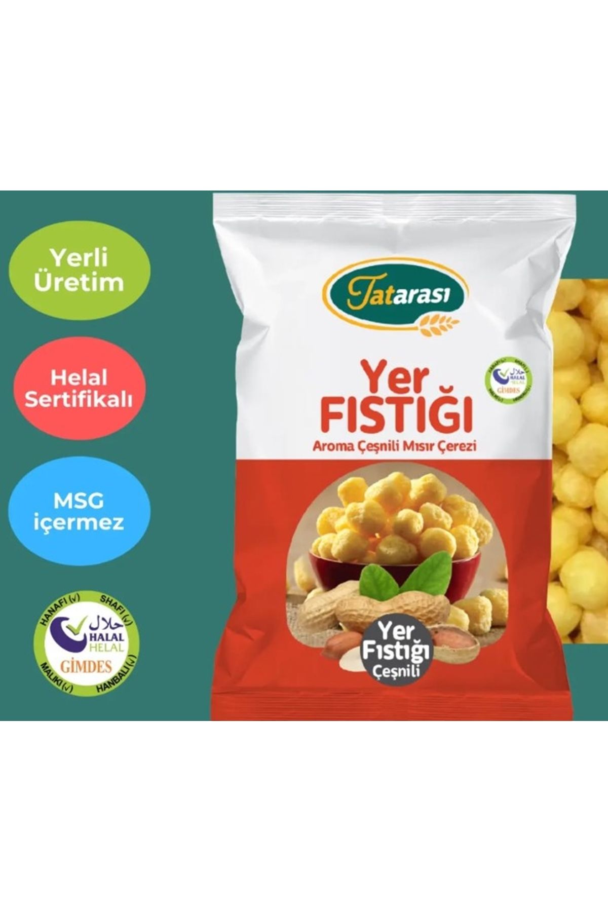 tatarası Tatarası Yer Fıstığı Çeşnili Mısır Cipsi 50 GR 5 adet