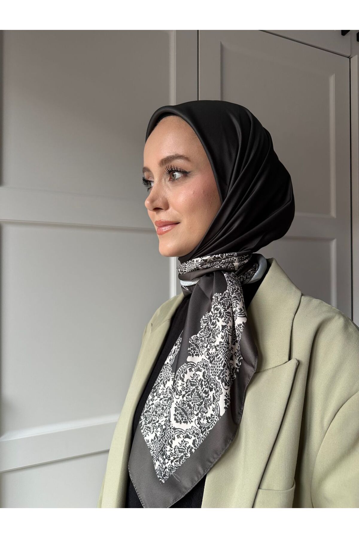 Modakaşmir-Lace Pattern Twill Scarf 2