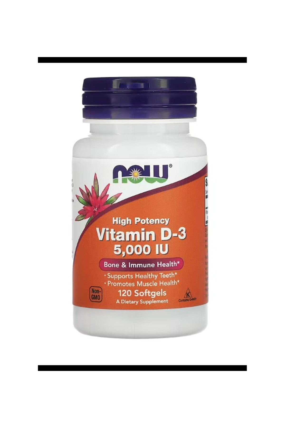 Now High Potency Vitamin D3 (5,000 IU) 120 Softgels