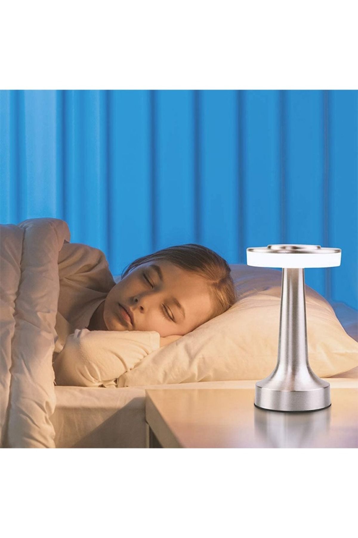 Taimi-10 قطع من مصابيح الطاولة LED المحمولة مع مستشعر اللمس 1000 مللي أمبير في الساعة بزاوية رفيعة باللون الفضي 5