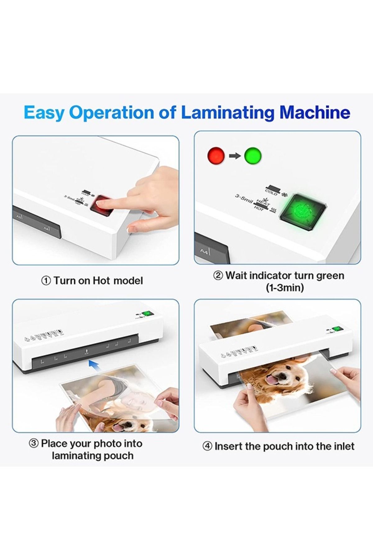 Taimi-Laminator SL266 A4 A5 A6 Hot and Cold Laminator Set with Round Corner Puncher and Paper Cutter 5