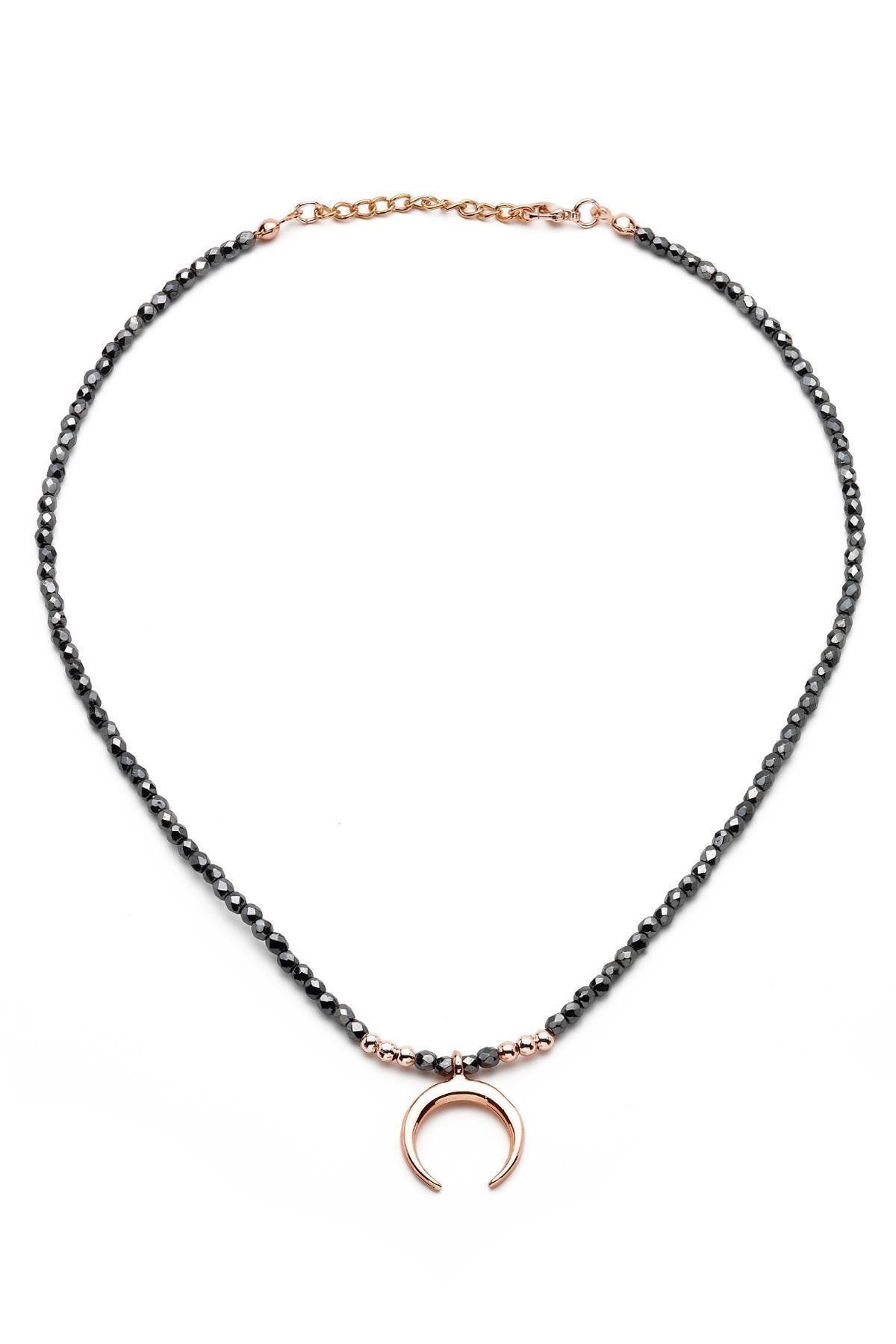 Modex-Smoked Crescent Figured Crystal Baby Necklace 1