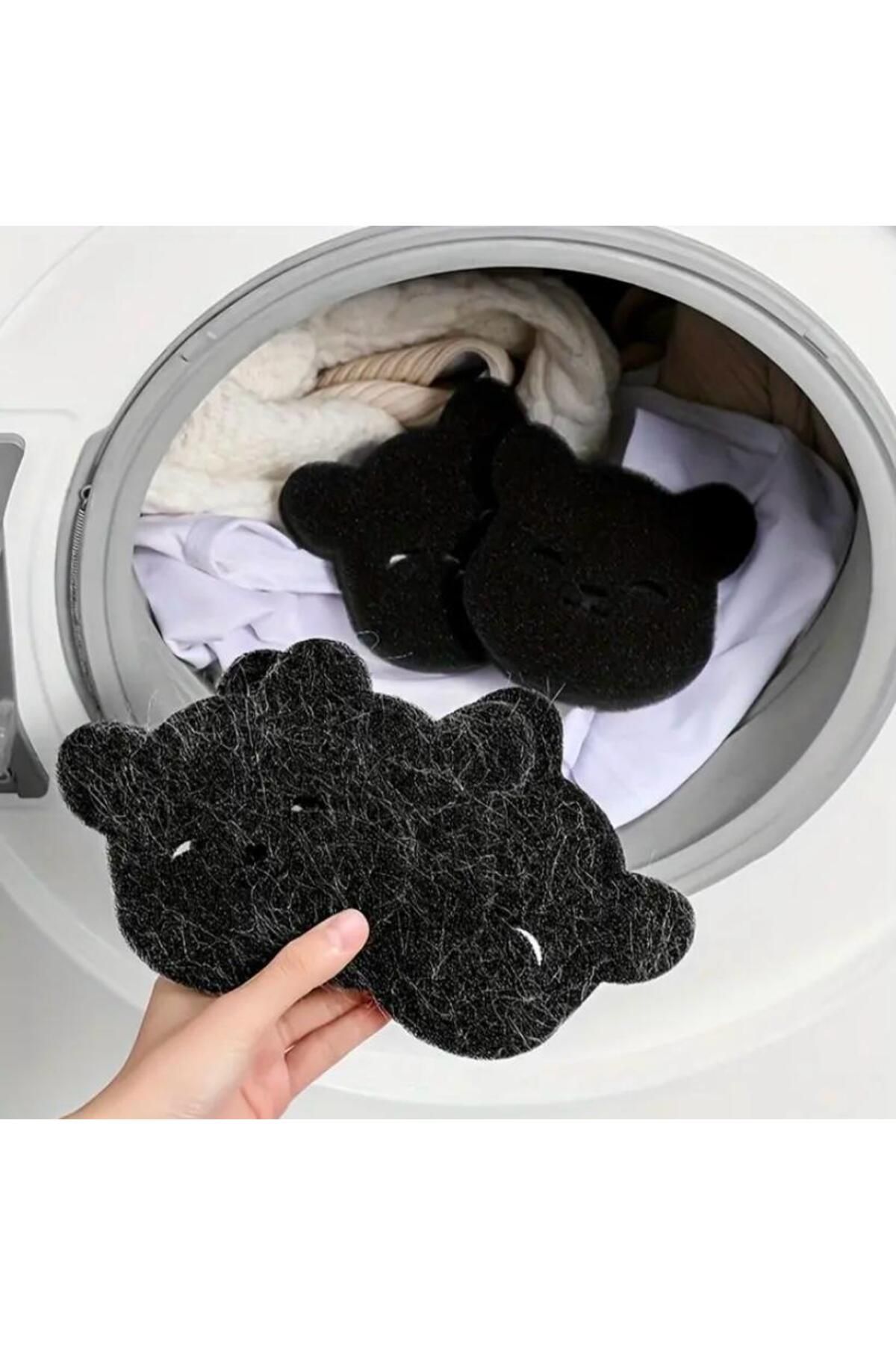 miatamer-Lint Collector for Washing Machine, Cat Lint Remover, Reusable Cute Teddy Bear 3