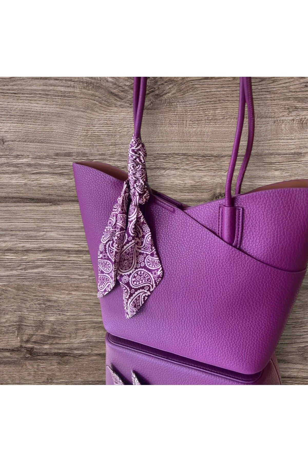 KRISTE BELL-Shoulder Bag - Purple - Patterned 1