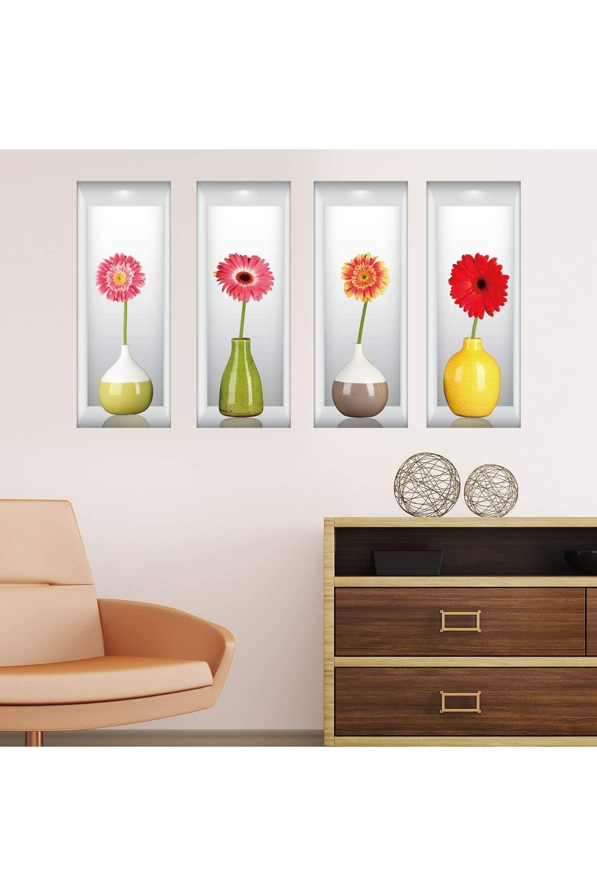 Ev Aşkı-Vasen 4Pcs 3D Wall Stickers 6