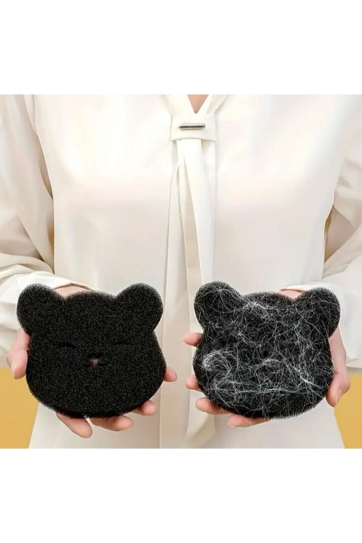 miatamer-Lint Collector for Washing Machine, Cat Lint Remover, Reusable Cute Teddy Bear 4