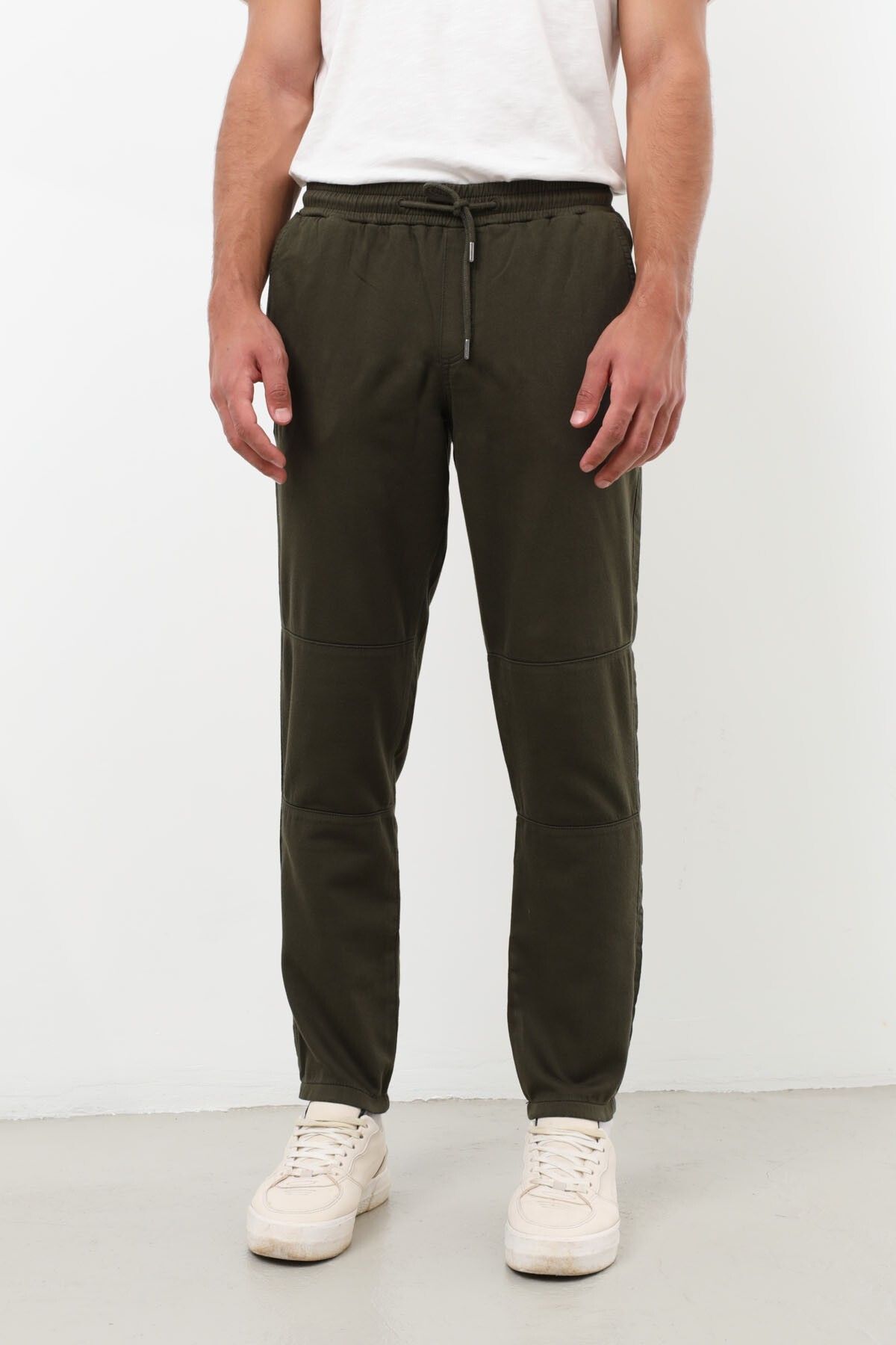 Bluewhite-Khaki Men's Trousers - Elastic Waist and Lycra 6