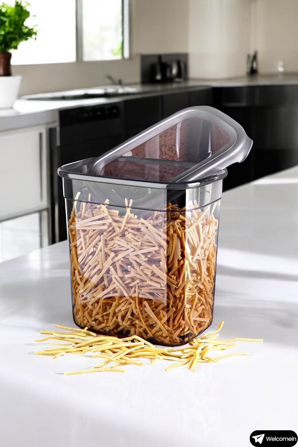 welcomein-Set of 6 Leak Proof 2000ml Rectangular Food Storage Containers 20 Pieces - Labels - 6 Pieces of Spoons - 2 Liters 8