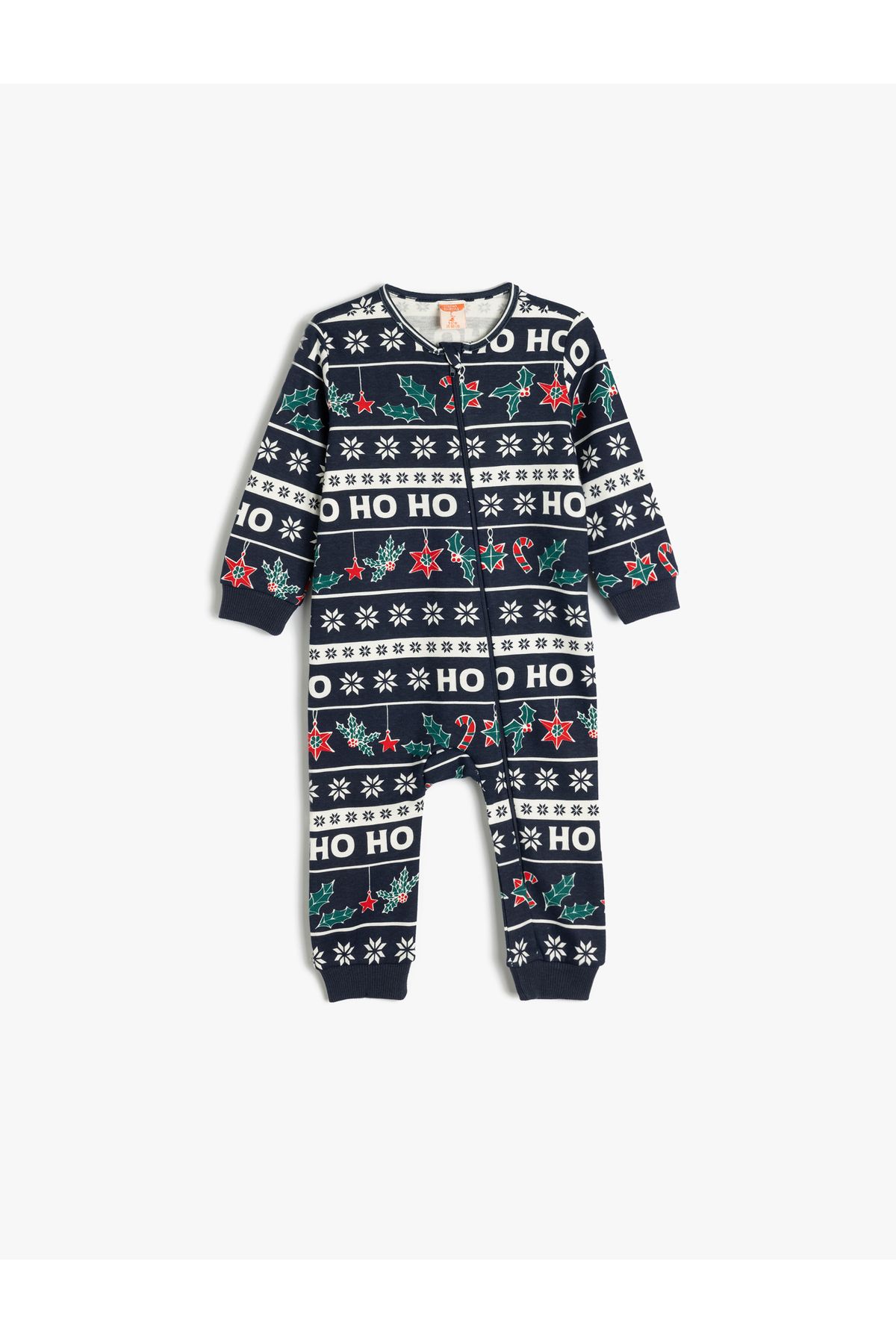 Koton-Cotton Christmas Themed Printed Jumpsuit 1