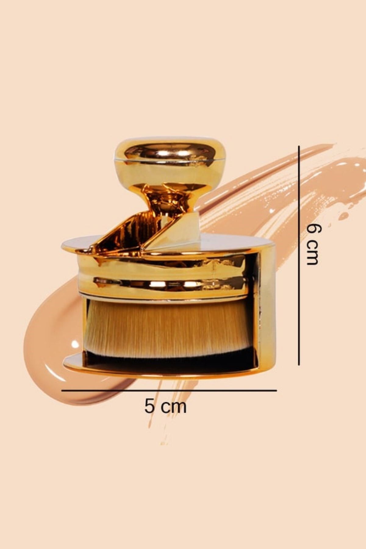 Buffer-®   Professional Wide Practical Handle Gold Large Foundation Spreading Brush 4