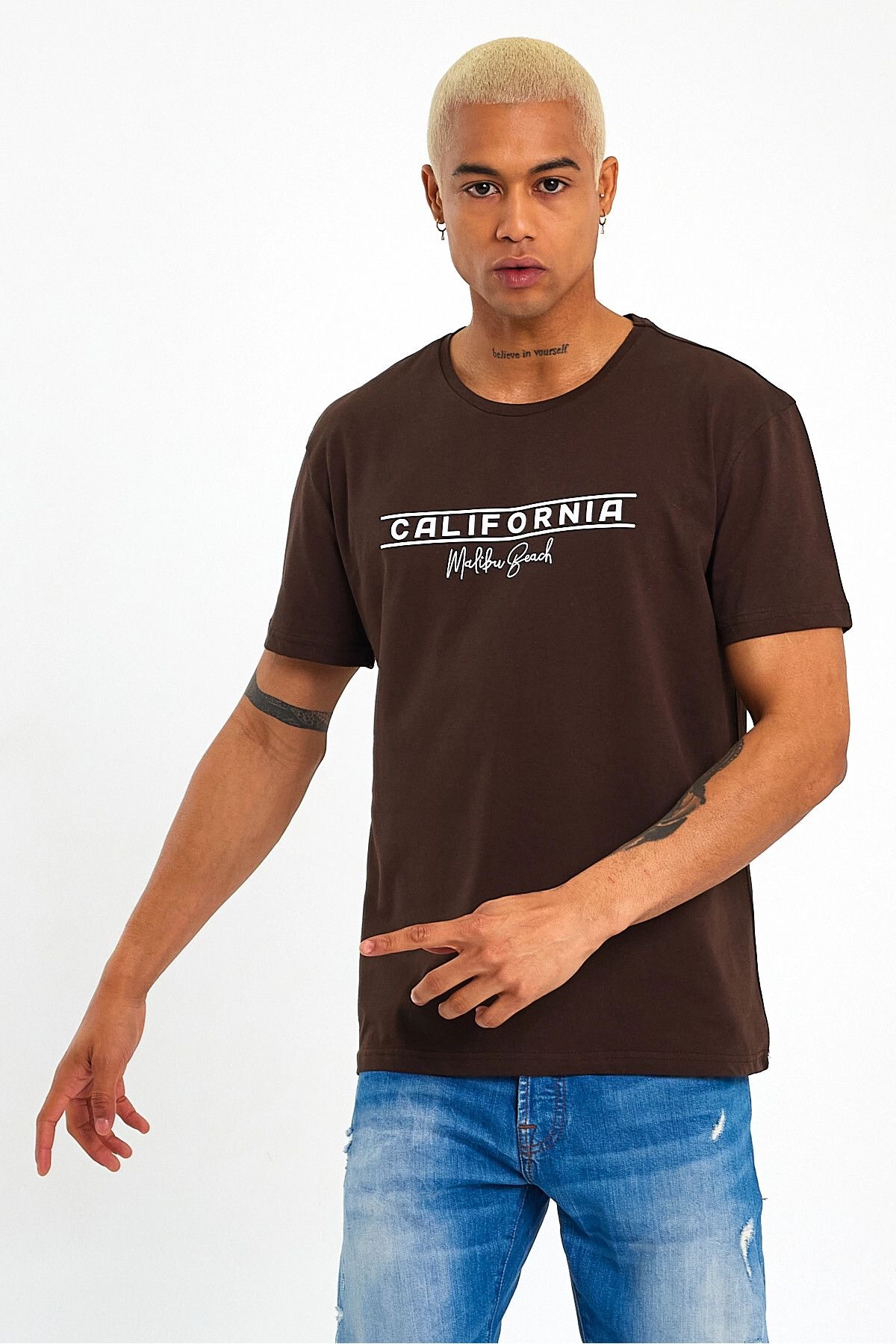 Superlife-Ανδρικό μπλουζάκι με λαιμόκοψη Superlife - Regular Fit California printed T-shirt 4