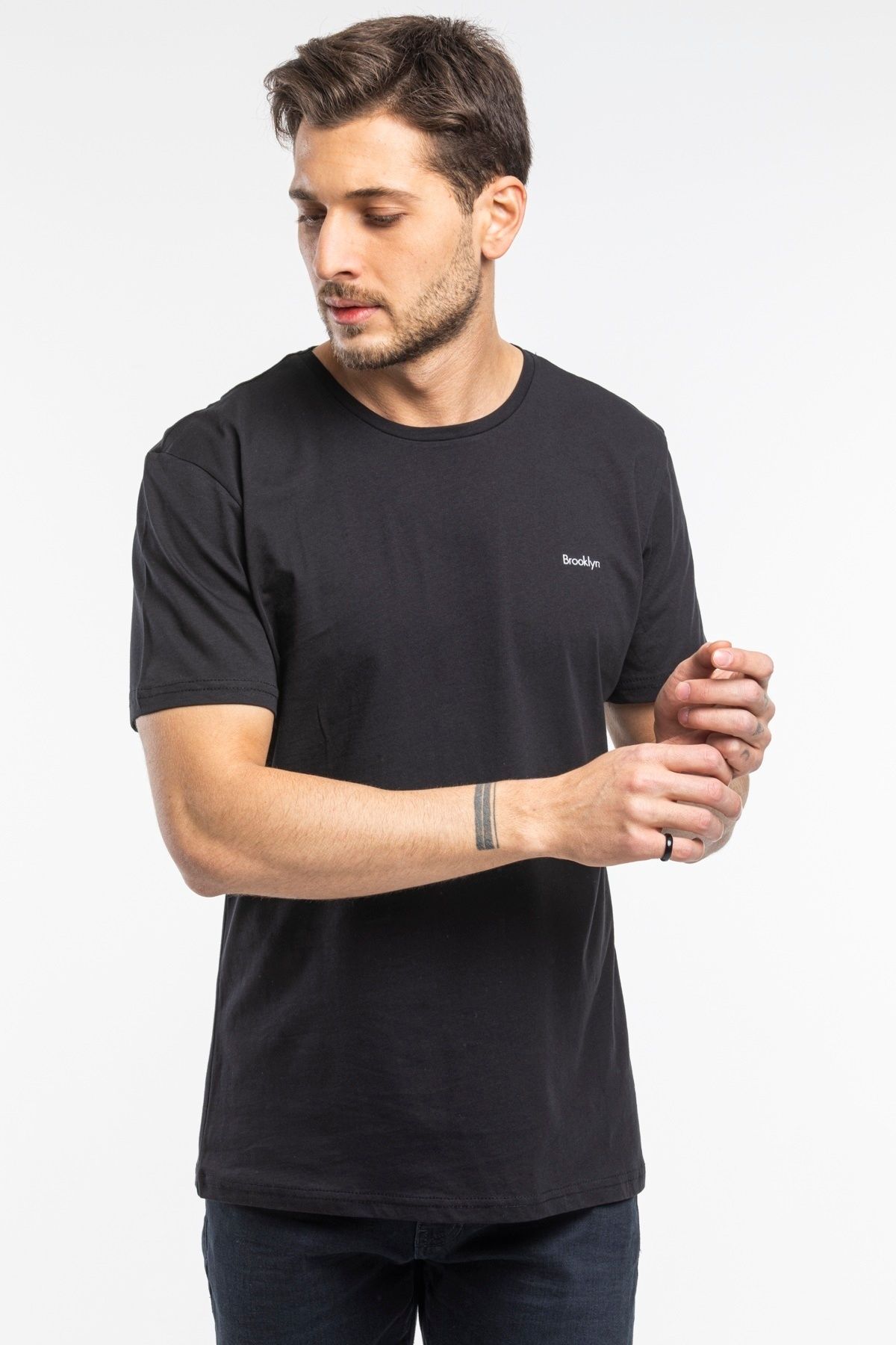 Superlife-Men's Crew Neck Slim Fit Brooklyn Printed T-Shirt Spr 266 3