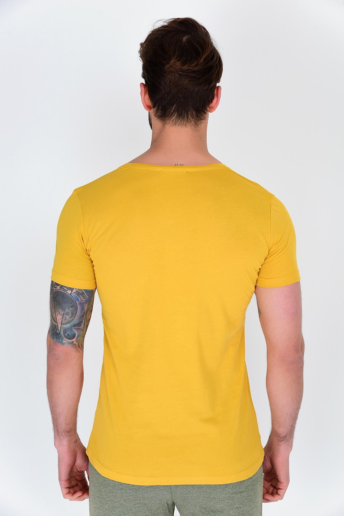 Superlife-Ανδρικό T-Shirt με λαιμόκοψη V, στενή καρδιά, Spr 246 4