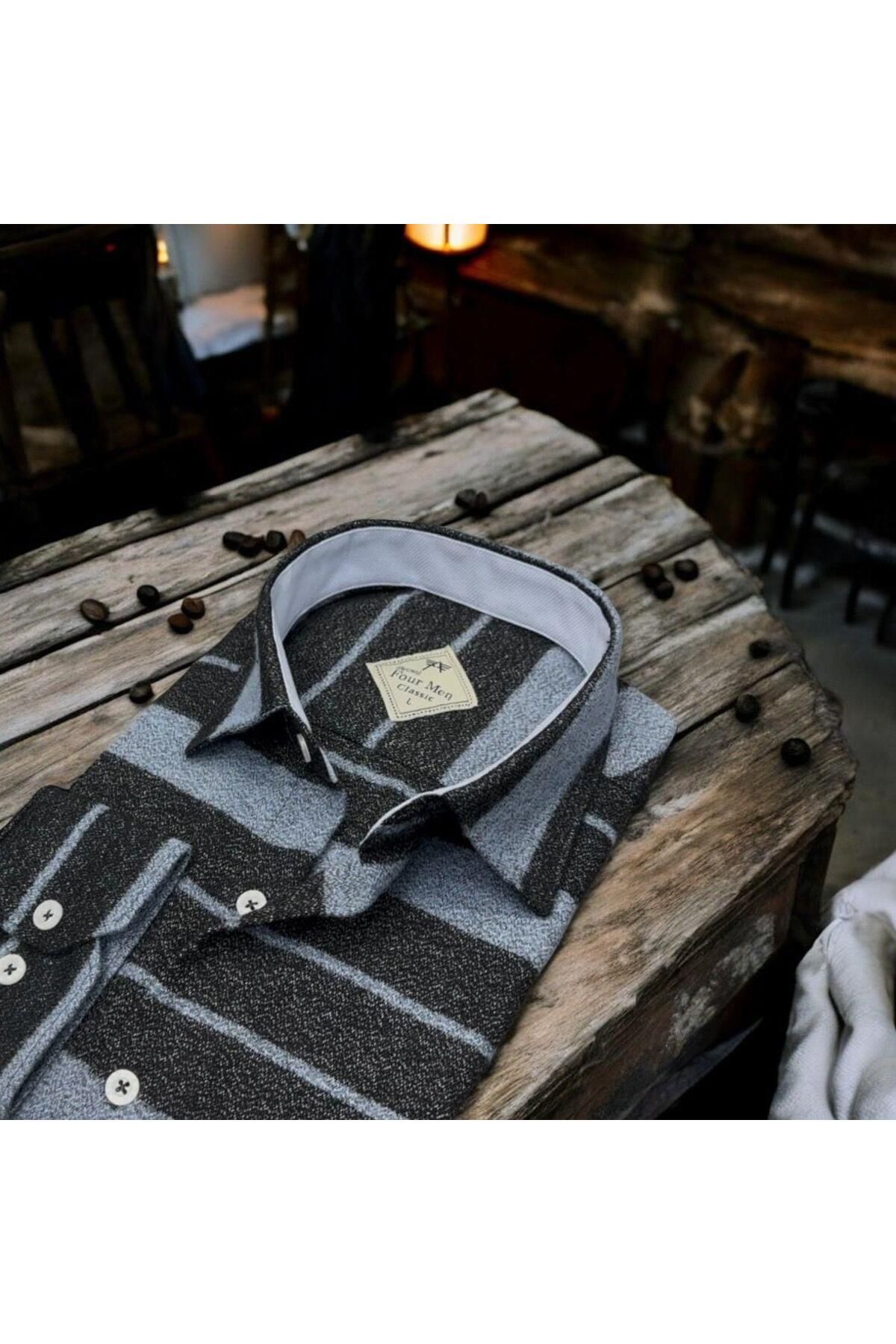 EREN STYLE Cămașă De Iarnă Din Flanel De Bumbac Cu Mânecă Lungă Pentru Bărbați (regular Mold) Femeie - S
