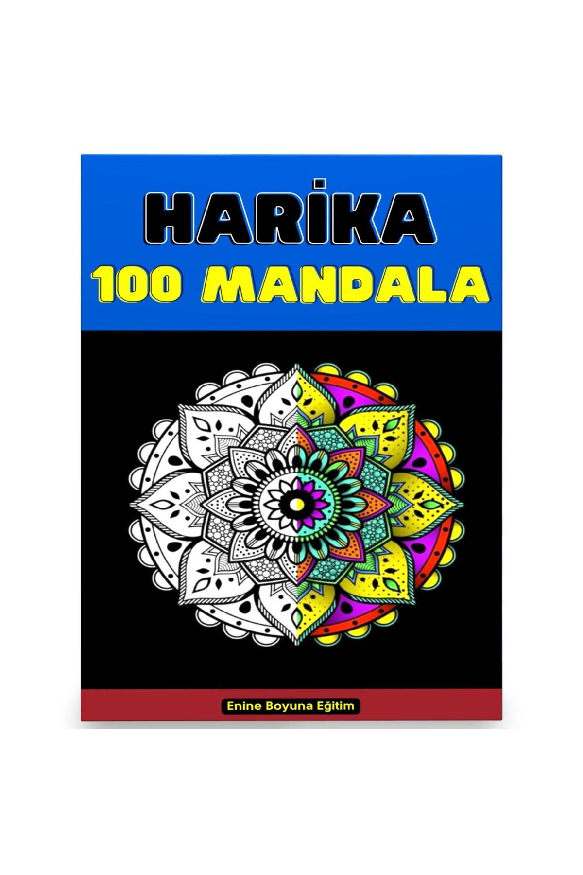 Enine Boyuna Eğitim Harika 100 Mandala Boyama Kitabı (Seçilmiş 100 Mandala)