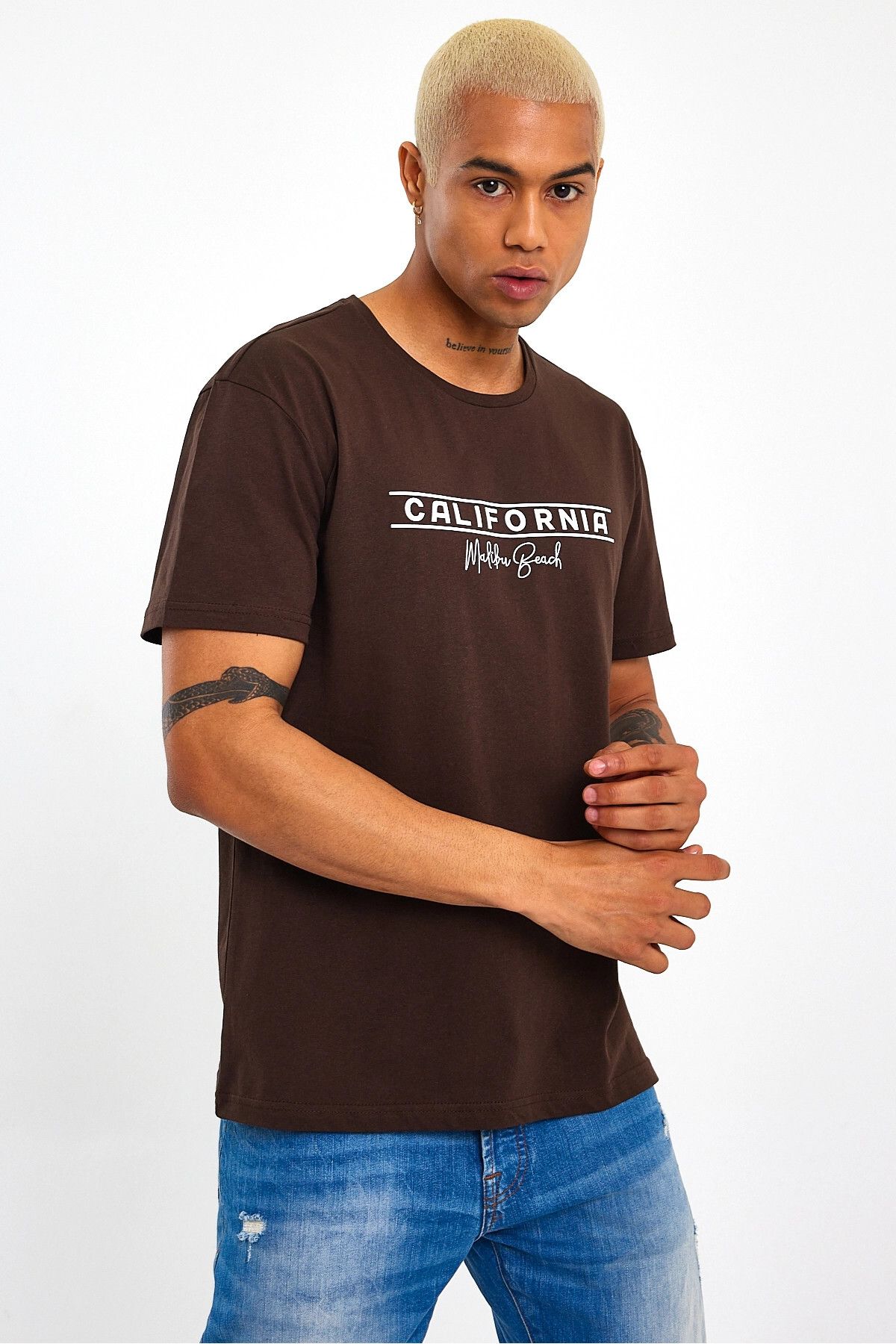 Superlife-Ανδρικό μπλουζάκι με λαιμόκοψη Superlife - Regular Fit California printed T-shirt 8