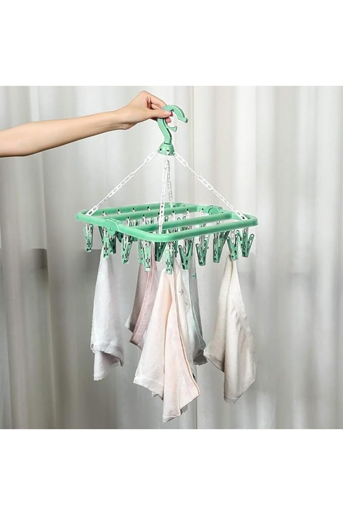 Arabest-Clothes Drying Hanger with 32 Clips, Drip Foldable Hanging Rack, Drying Rack 6