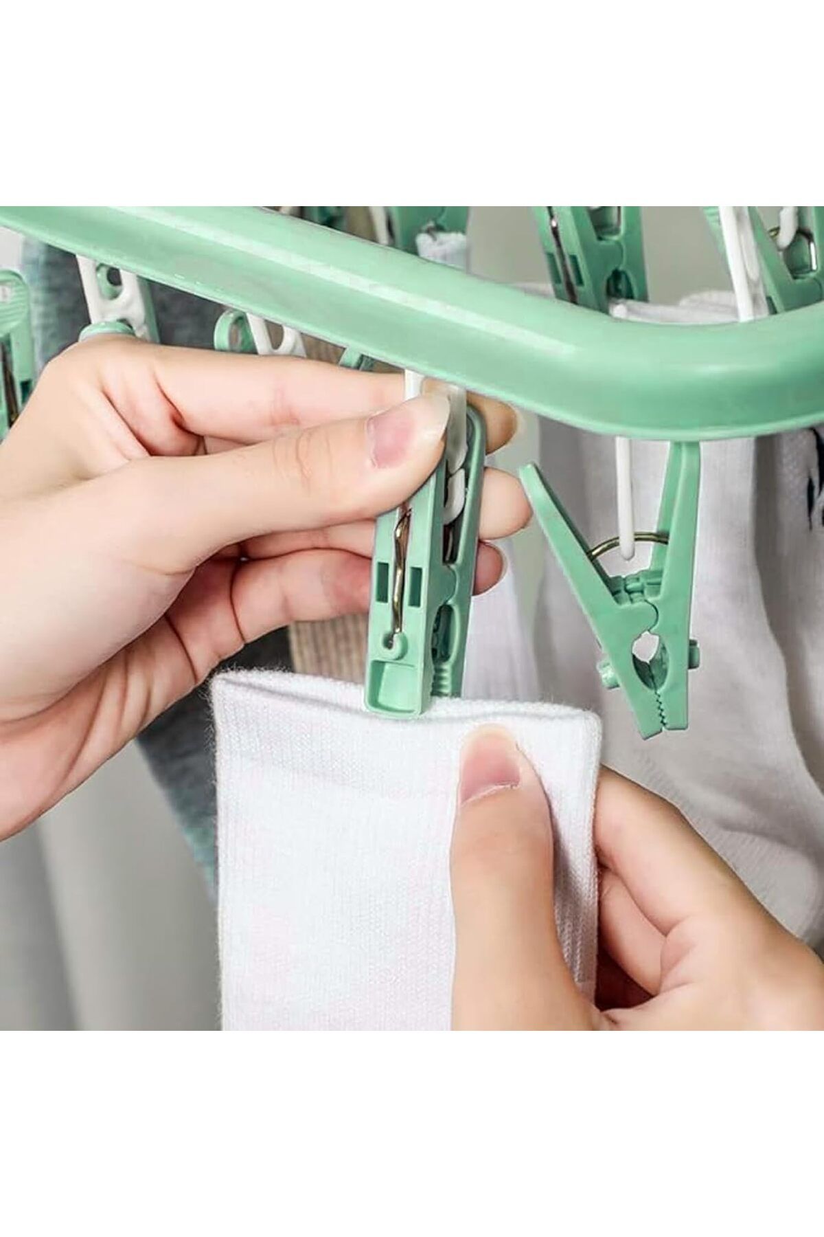 Arabest-Clothes Drying Hanger with 32 Clips, Drip Foldable Hanging Rack, Drying Rack 4