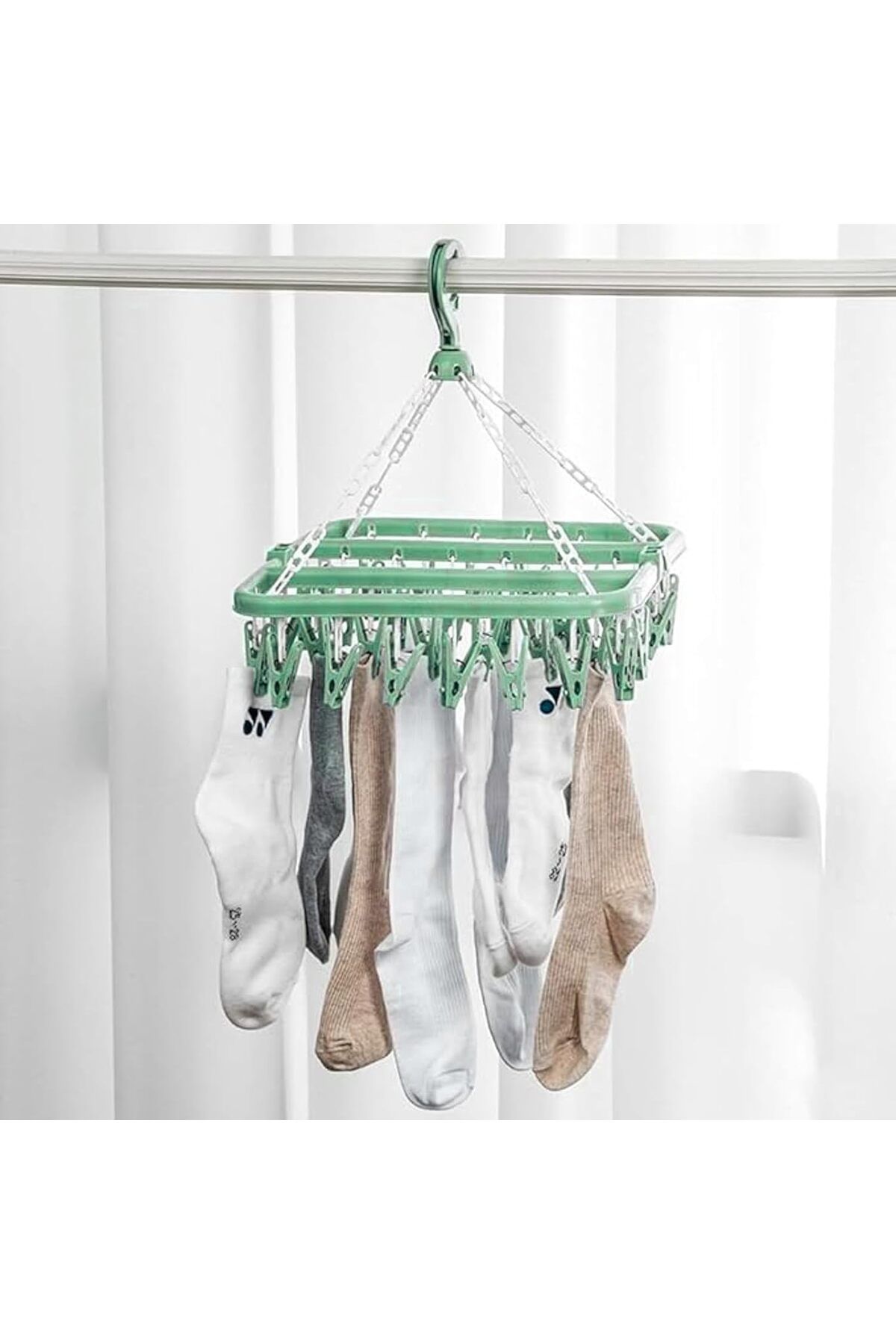 Arabest-Clothes Drying Hanger with 32 Clips, Drip Foldable Hanging Rack, Drying Rack 7