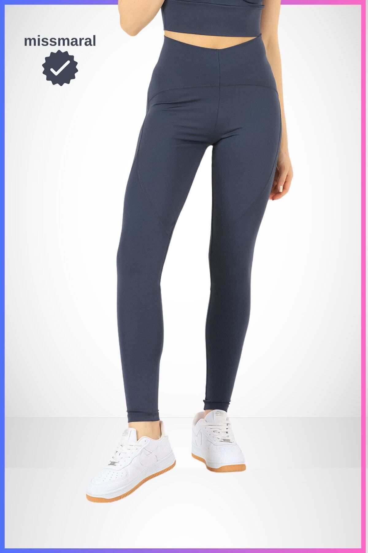 missmaral-Oslo Slim Fit High Waist Recovery Sports Leggings - Anthracite 1090 Flatlock Stitching Detail 5