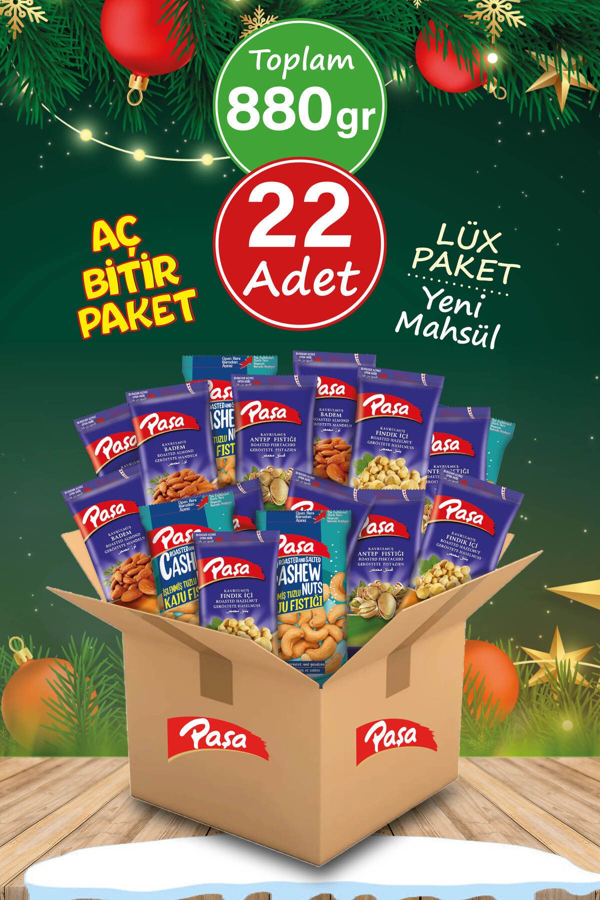 Paşa Kuruyemiş Paşa Karışık 40 gr X 22 Adet (NATUREL 1. KALİTE)